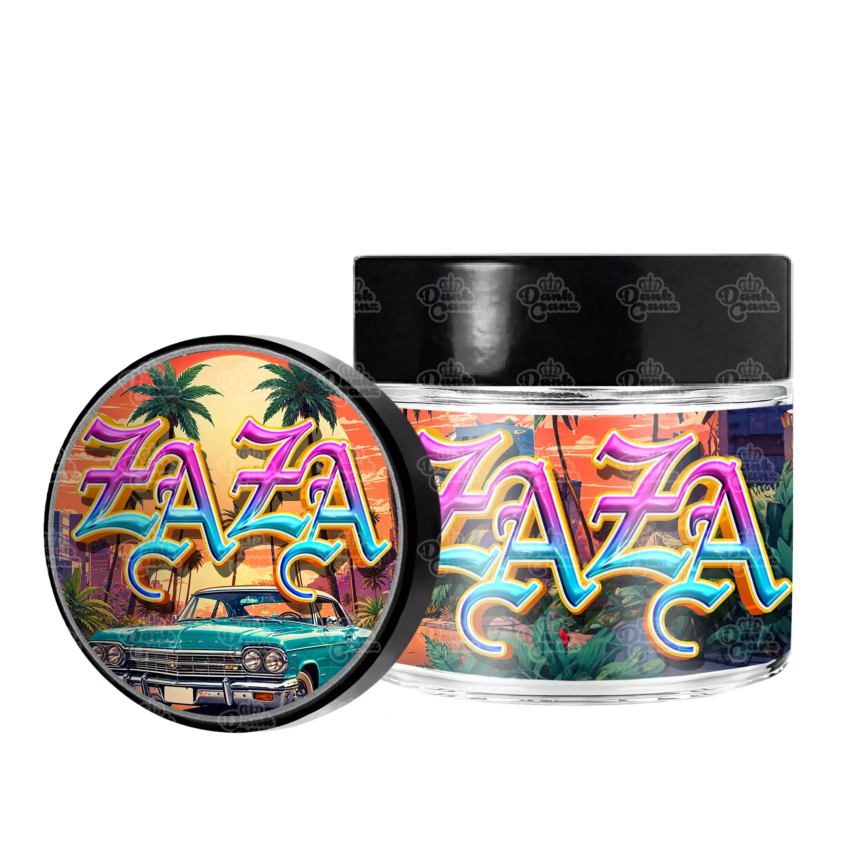 Za Za 3.5g/60ml Glass Jars - Labelled - DC Packaging Custom Cannabis Packaging