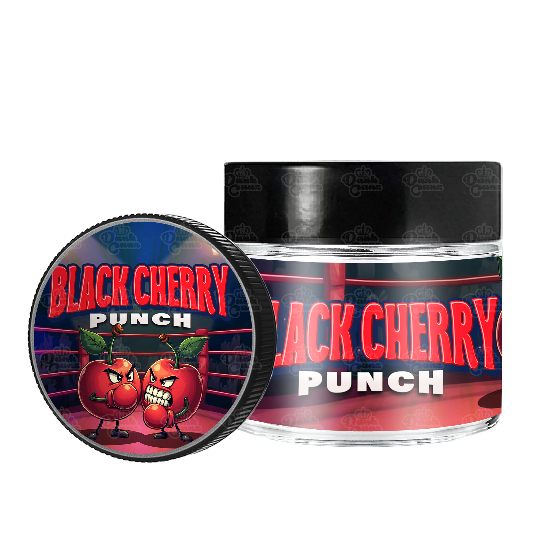 Black Cherry Punch 3.5g/60ml Glass Jars - Labelled - DC Packaging Custom Cannabis Packaging