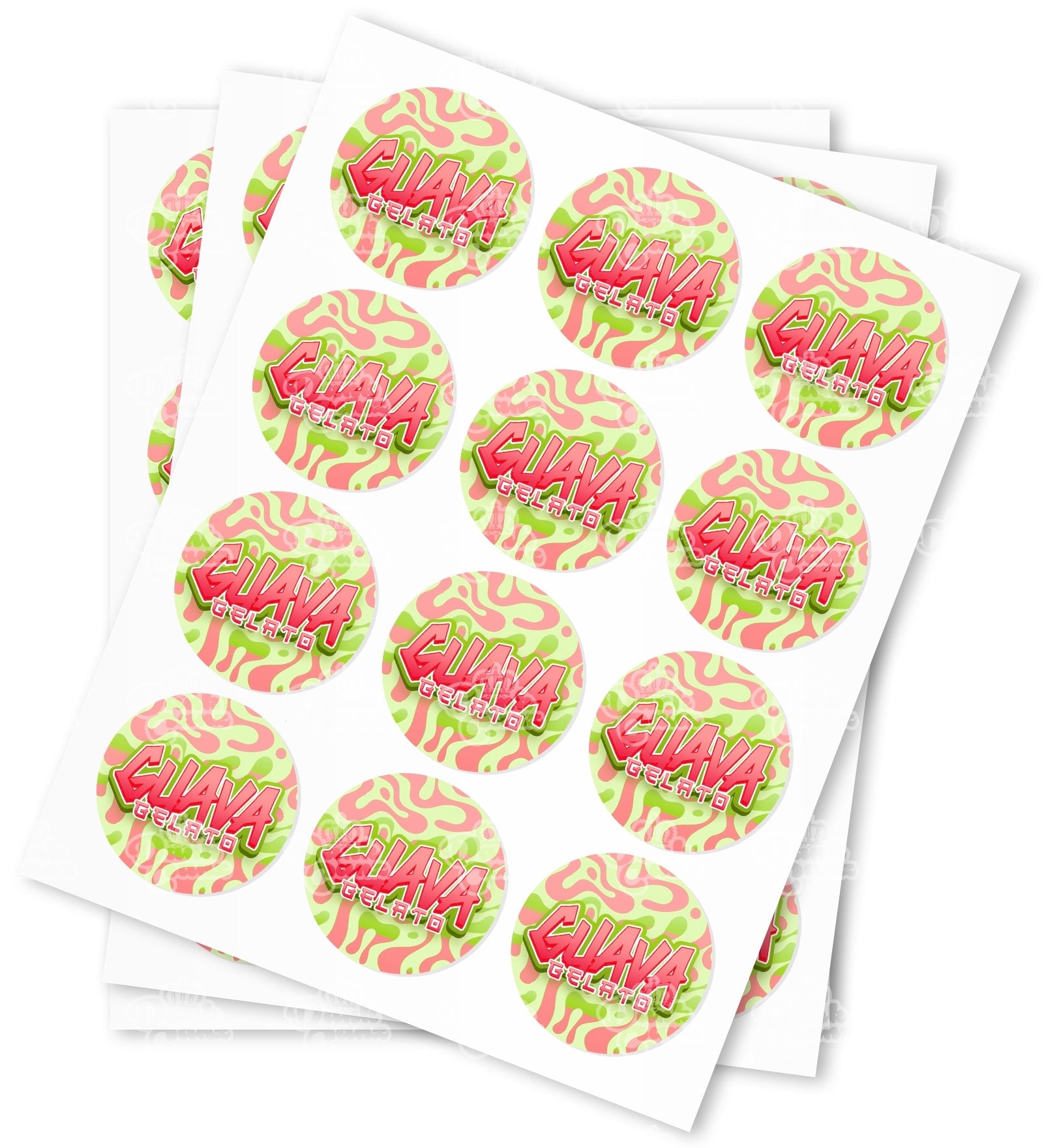 Guava Gelato Stickers - DC Packaging Custom Cannabis Packaging