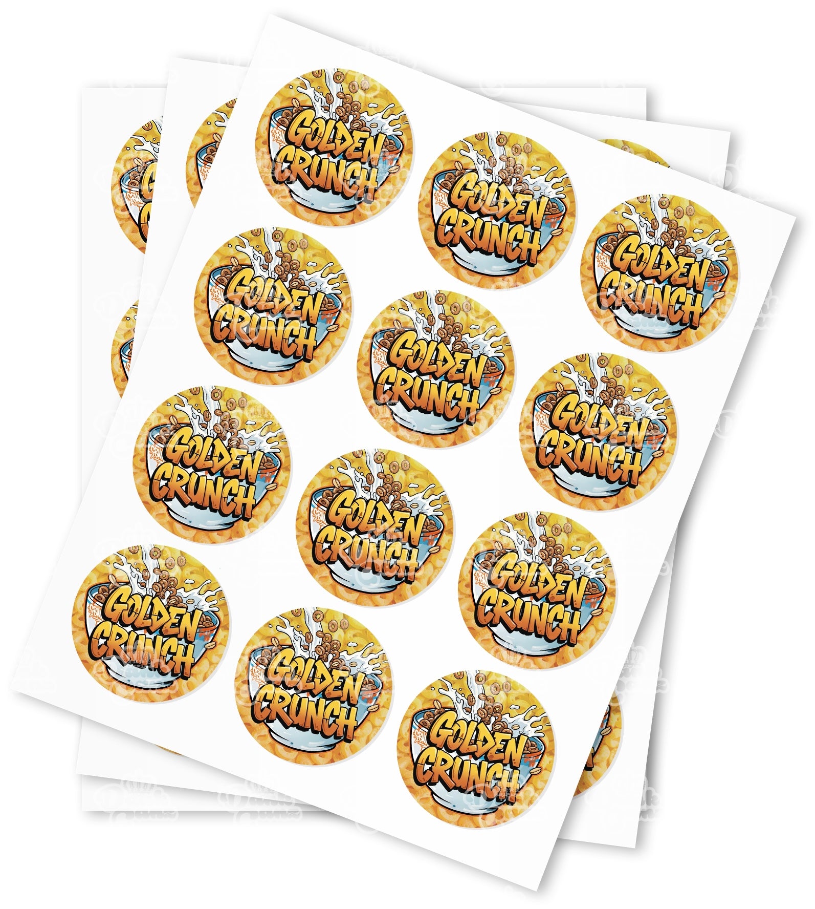 Golden Crunch Strain Stickers - DC Packaging Custom Cannabis Packaging