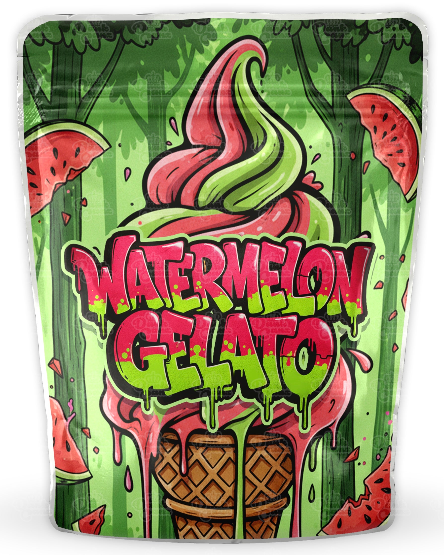 Watermelon Gelato Mylar Bags - DC Packaging Custom Cannabis Packaging