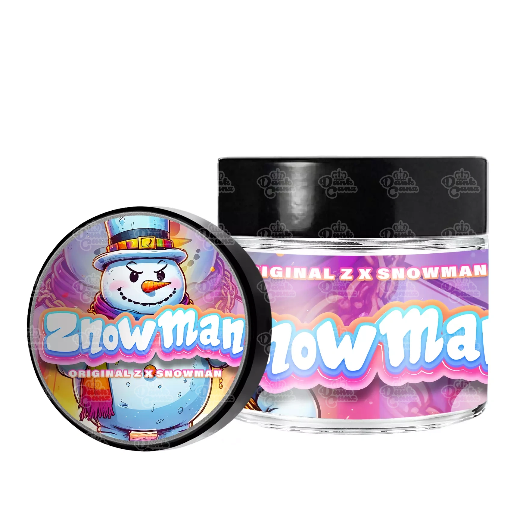 Znowman 3.5g/60ml Glass Jars - Labelled - DC Packaging Custom Cannabis Packaging