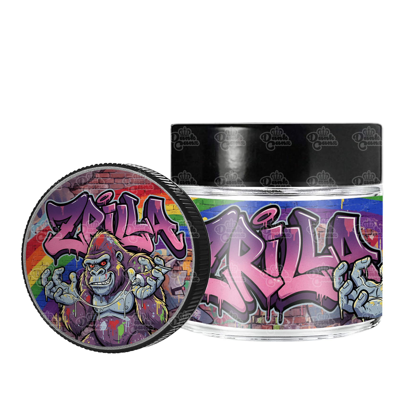 ZRilla 3.5g/60ml Glass Jars - Labelled - DC Packaging Custom Cannabis Packaging