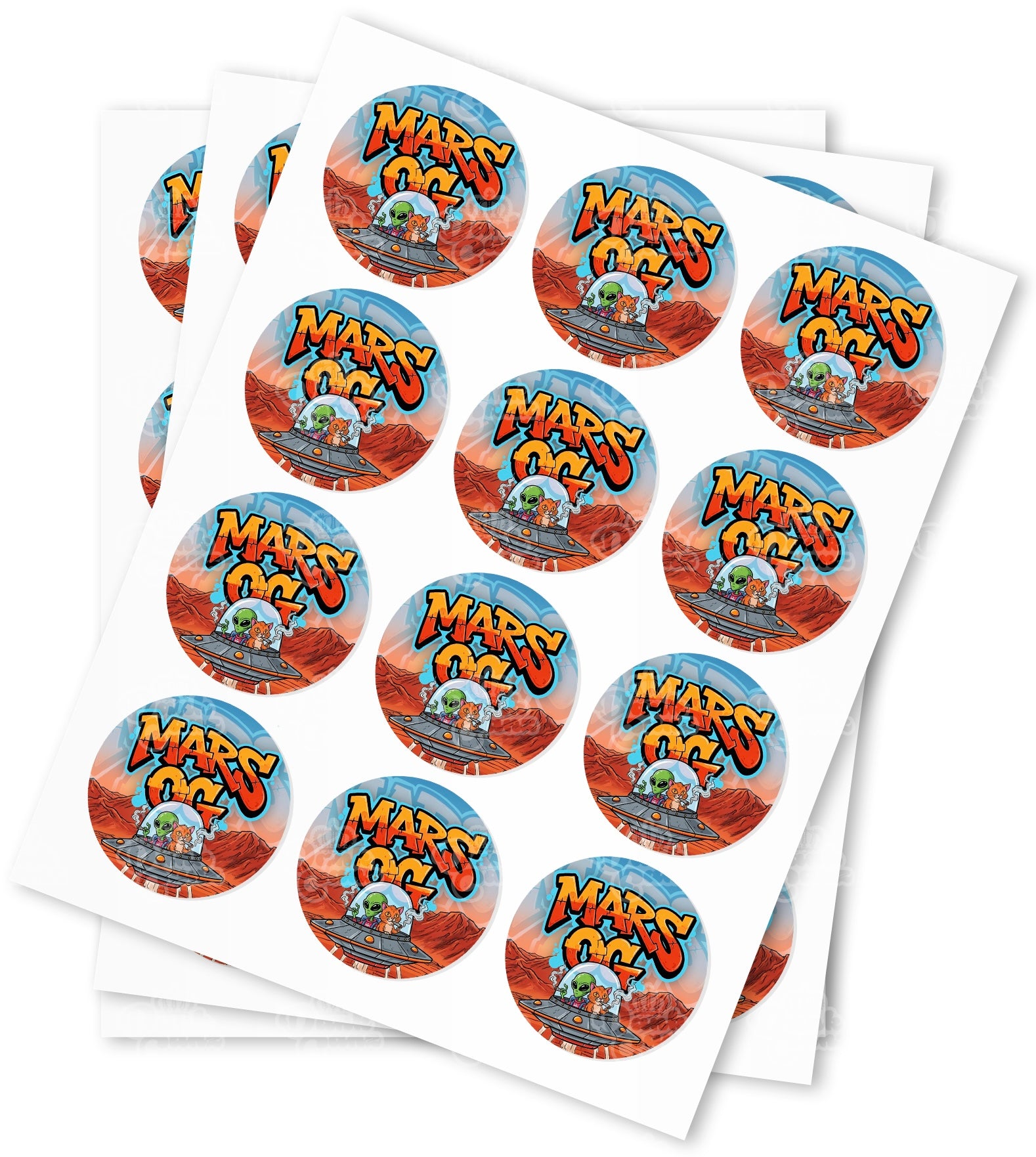 Mars OG Strain Stickers - DC Packaging Custom Cannabis Packaging