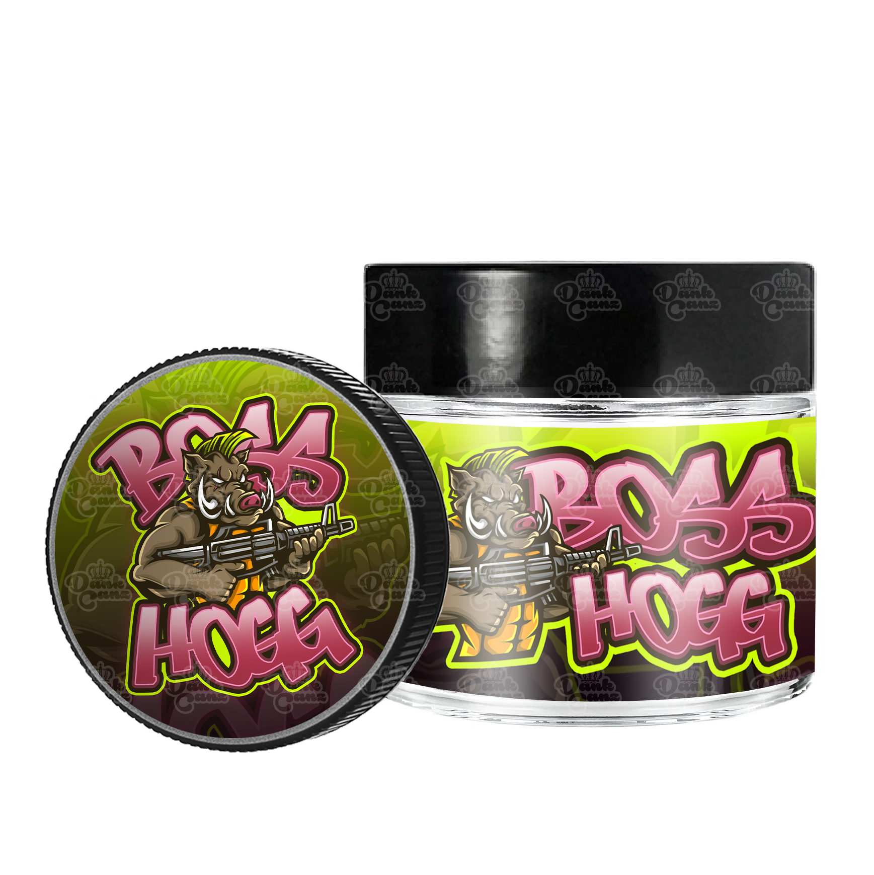 Boss Hogg 3.5g/60ml Glass Jars - Labelled - DC Packaging Custom Cannabis Packaging