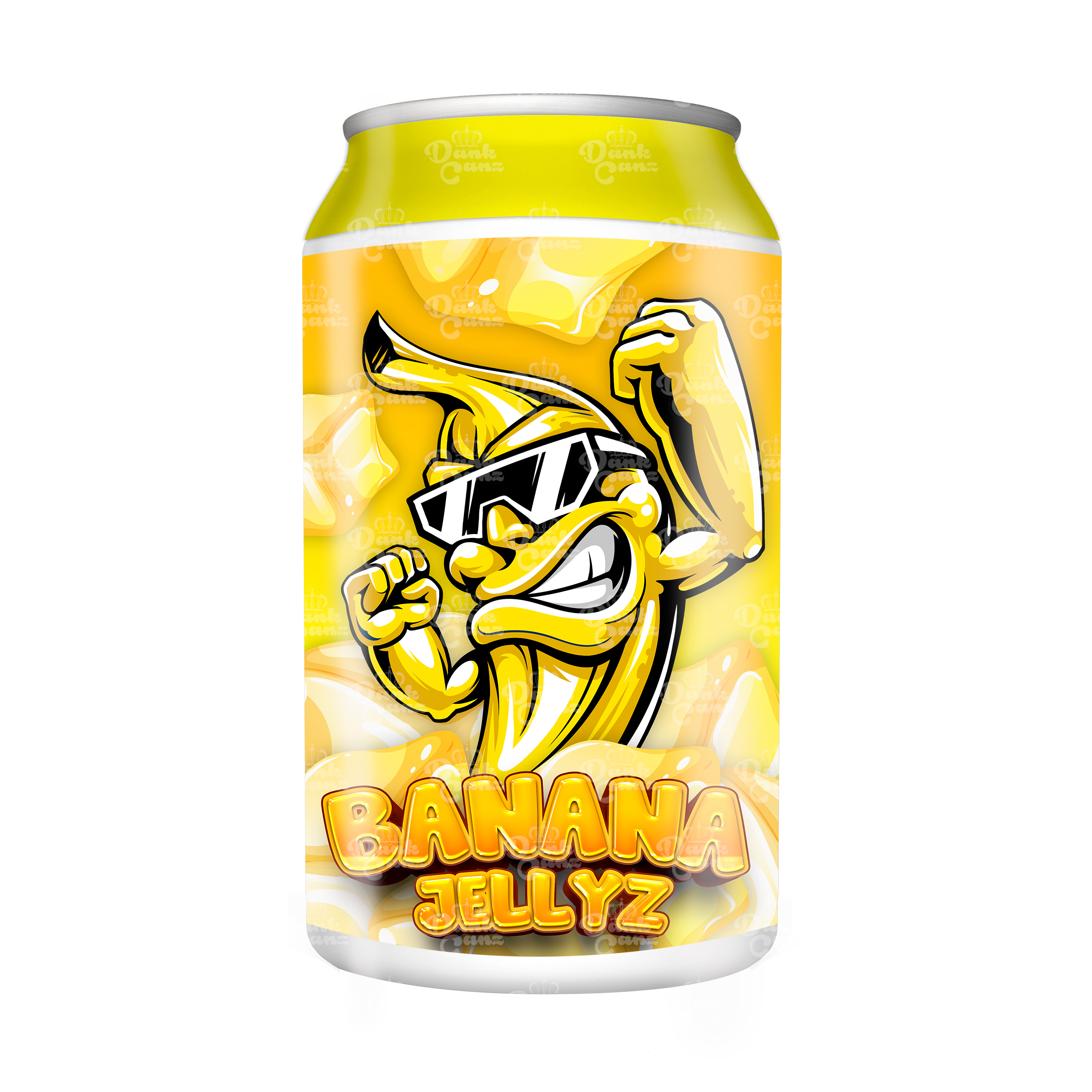 Banana Jellyz 3.5g Plastic Soda Cans - DC Packaging Custom Cannabis Packaging