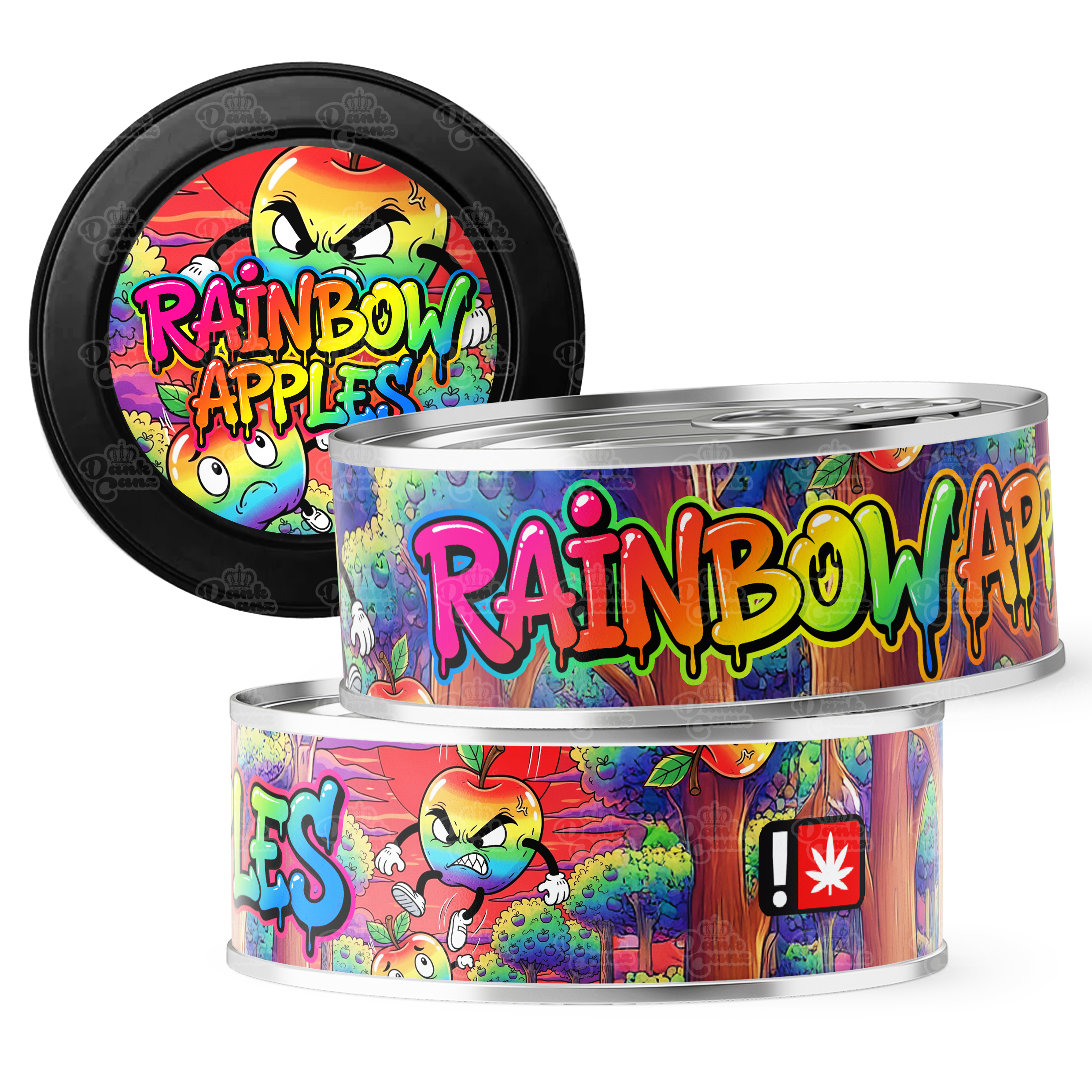 Rainbow Apples 3.5g Self Seal Tins - DC Packaging Custom Cannabis Packaging