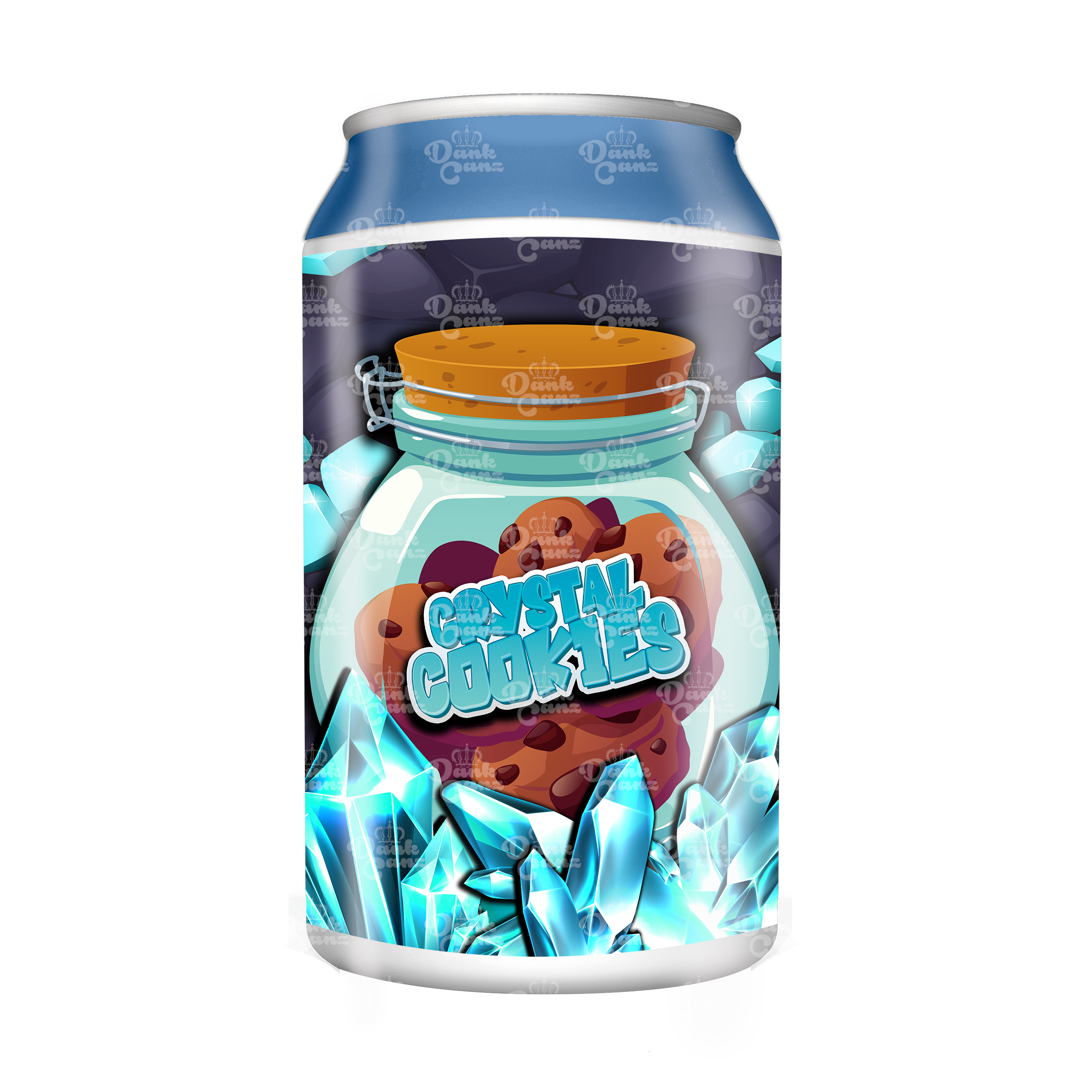 Crystal Cookies 3.5g Plastic Soda Cans - DC Packaging Custom Cannabis Packaging
