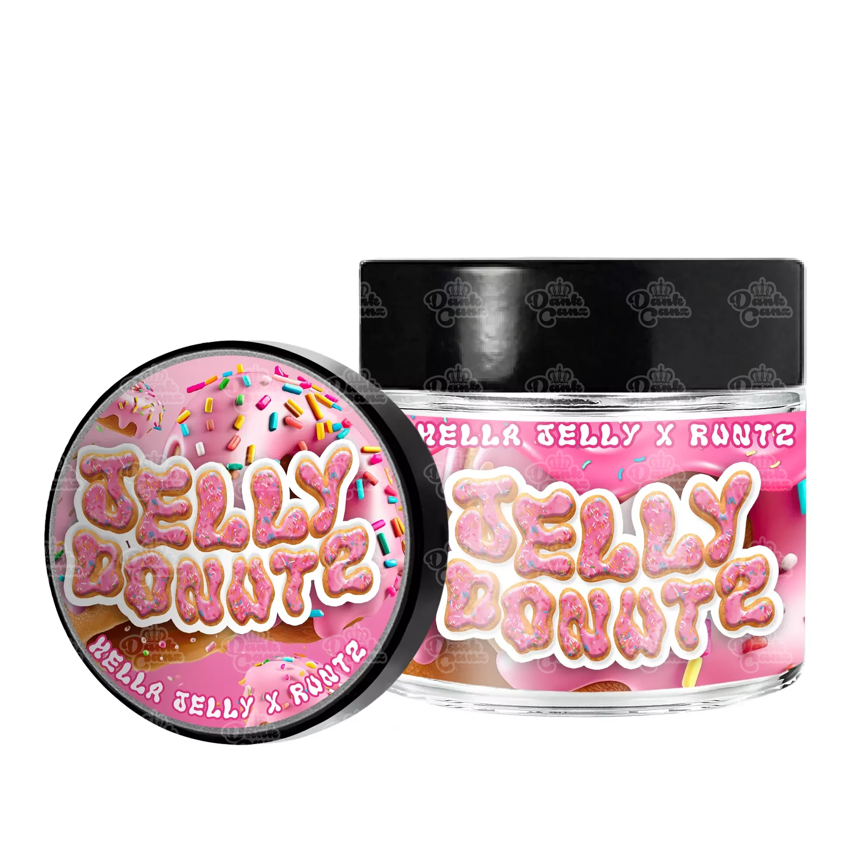 Jelly Donutz 3.5g/60ml Glass Jars - Labelled - DC Packaging Custom Cannabis Packaging
