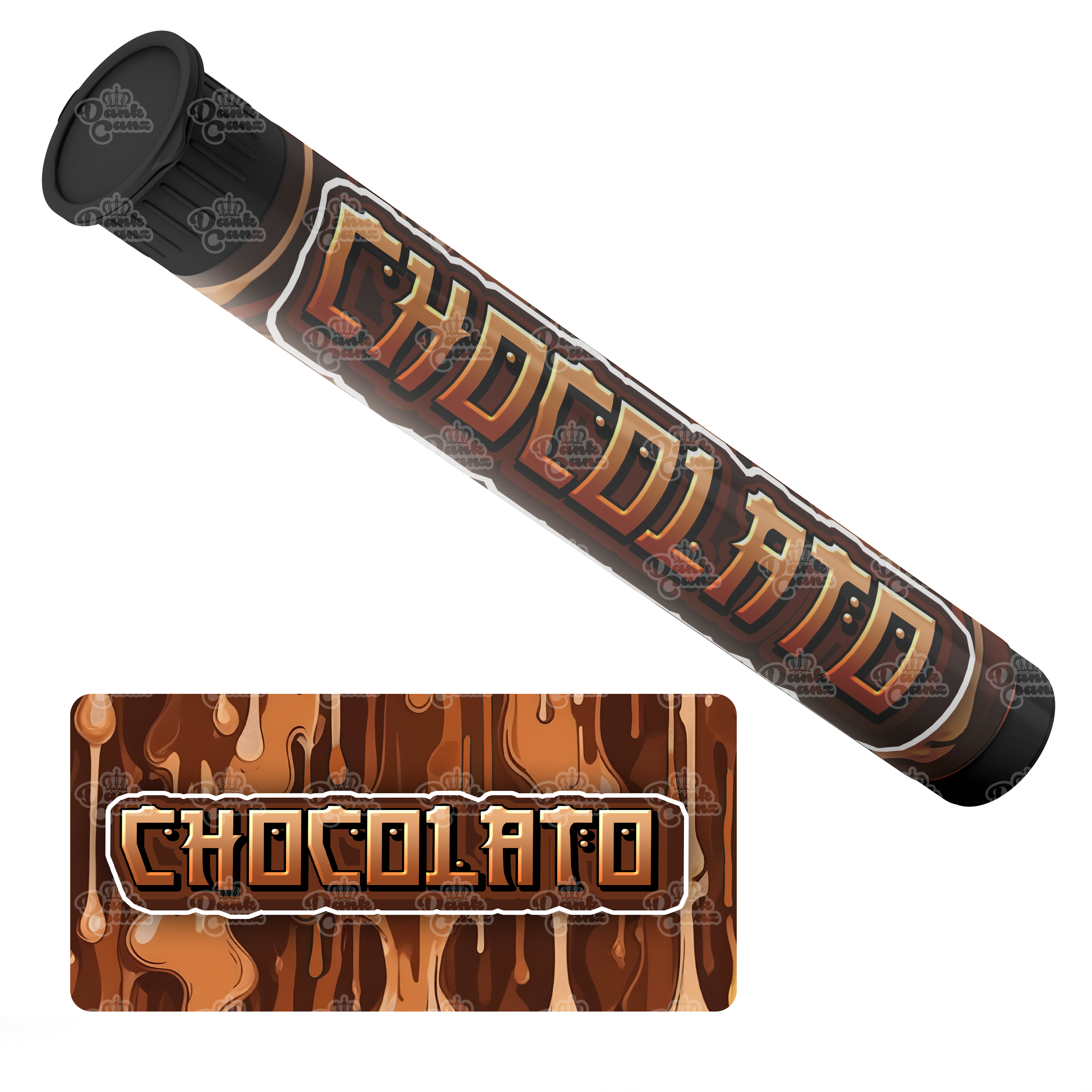 Chocolato Pre Roll Tubes - Labelled - DC Packaging Custom Cannabis Packaging