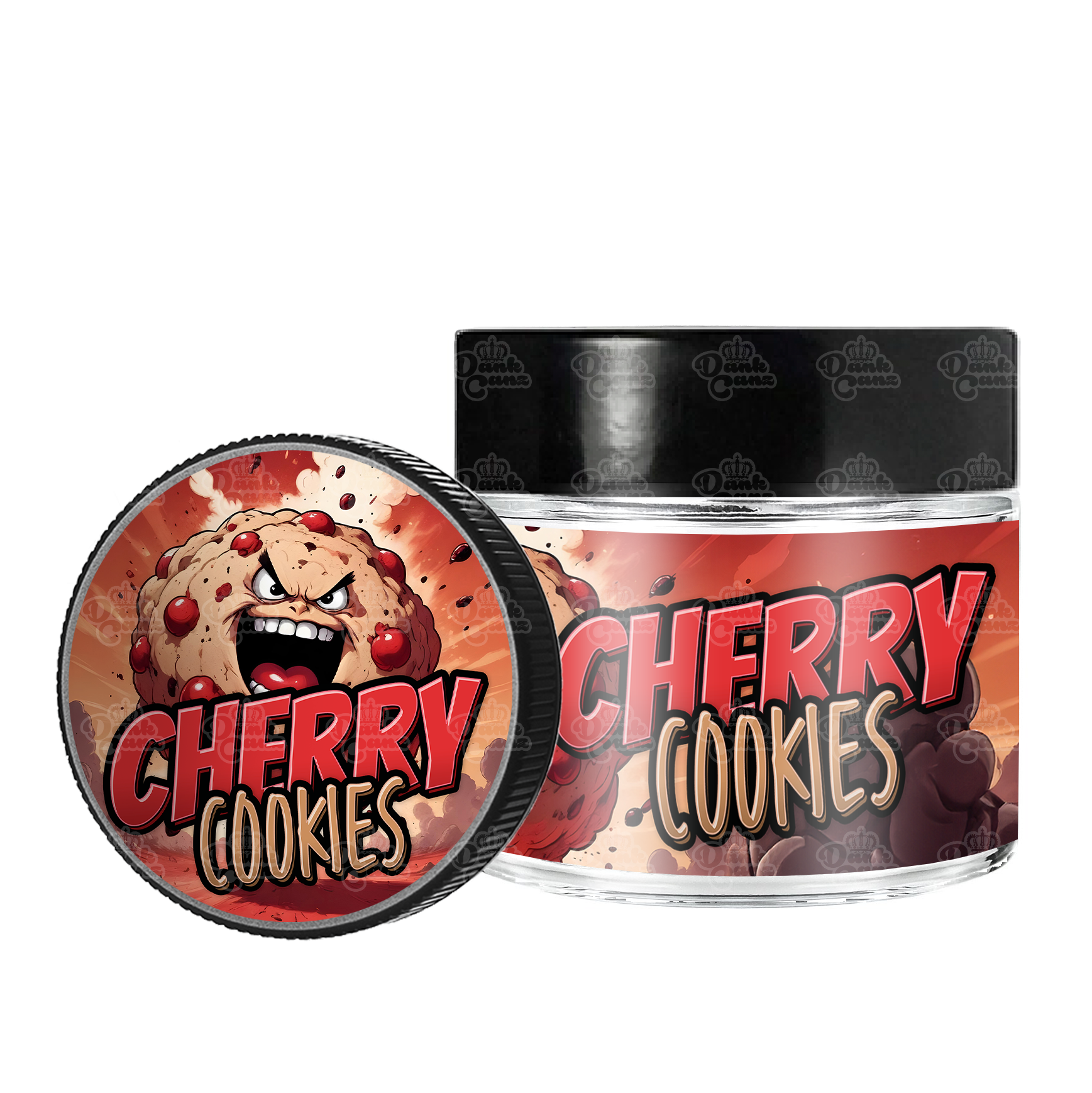 Cherry Cookies 3.5g/60ml Glass Jars - Labelled - DC Packaging Custom Cannabis Packaging