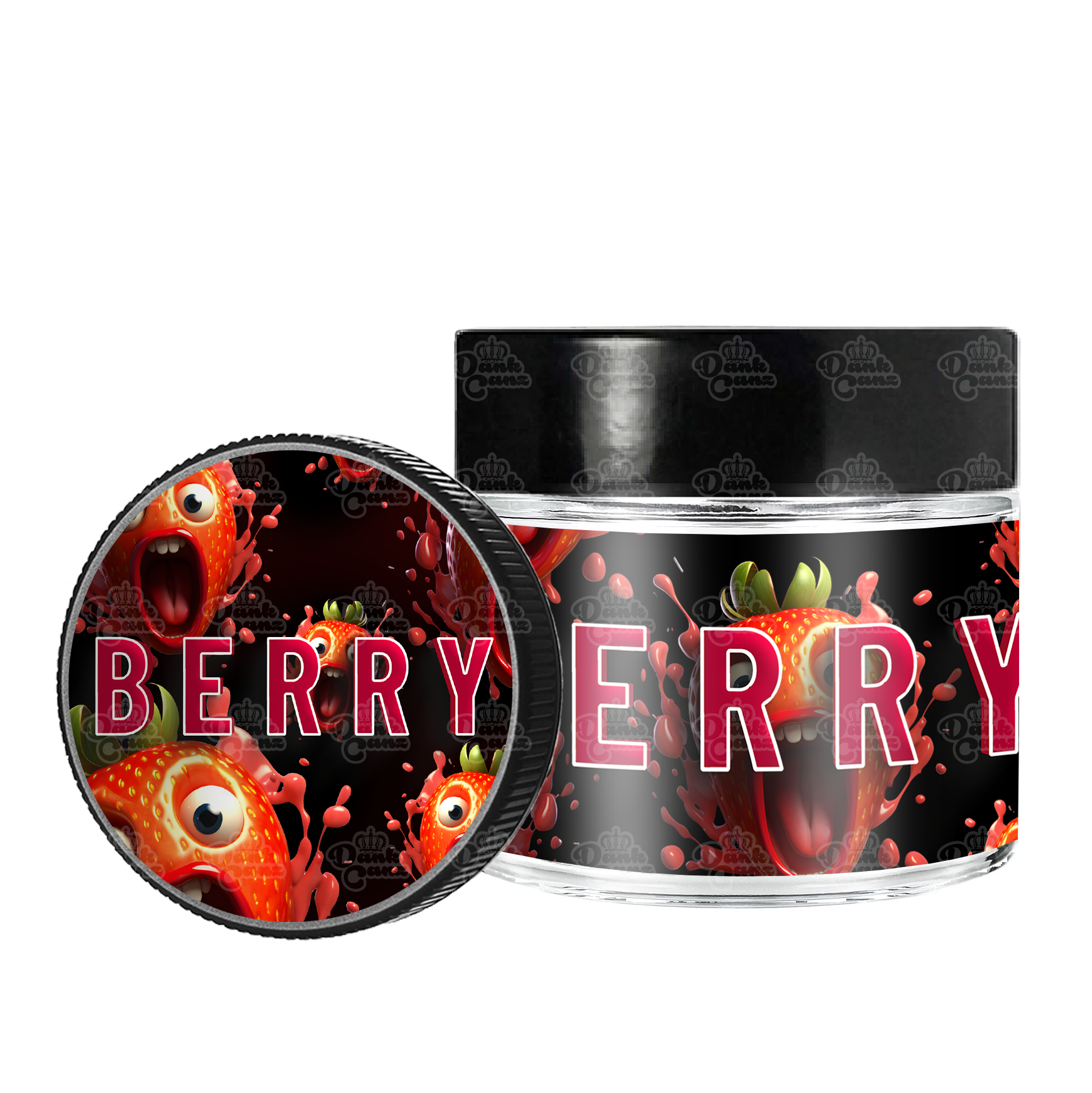Berry 3.5g/60ml Glass Jars - Labelled - DC Packaging Custom Cannabis Packaging
