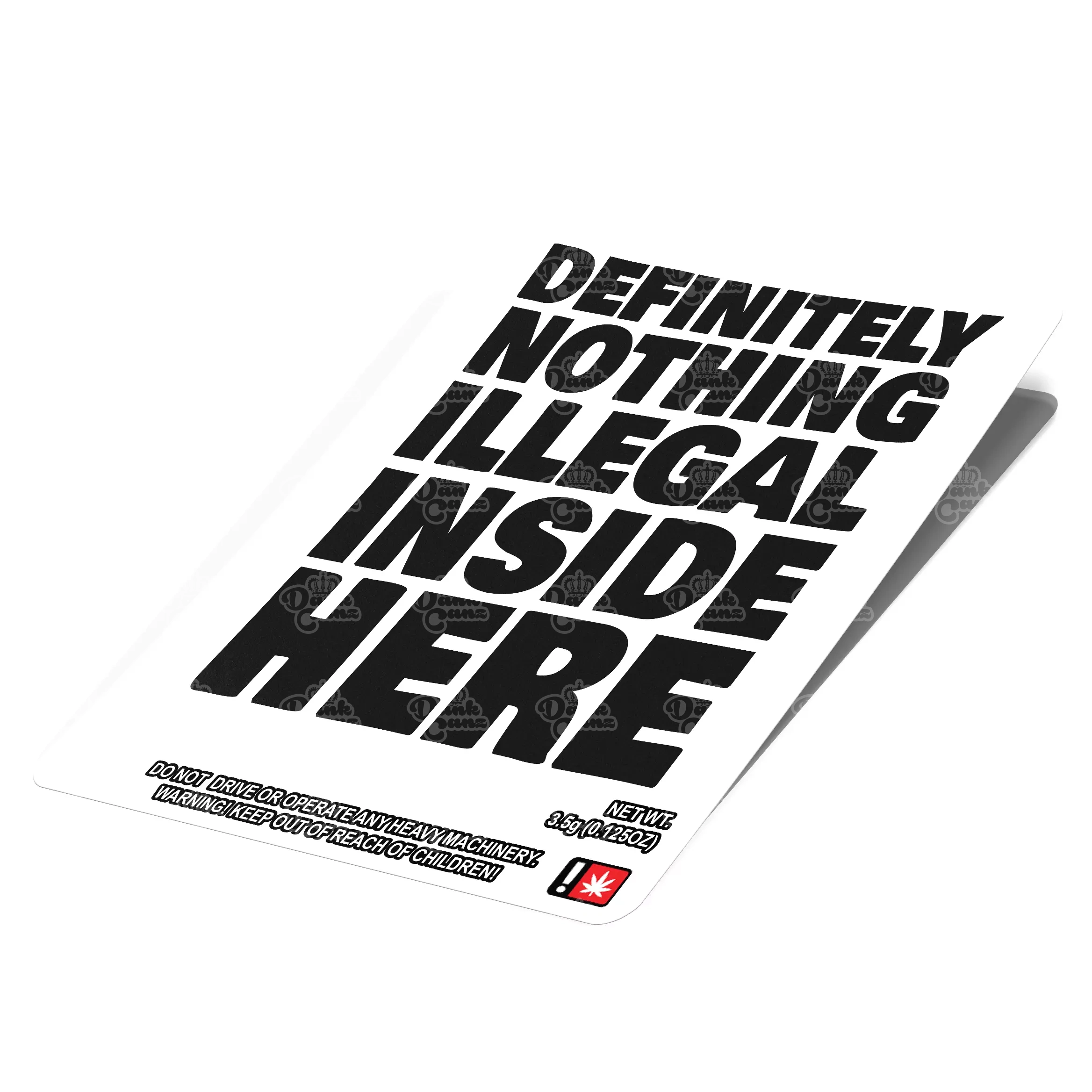 Nothing Illegal Mylar Bag Labels - Labels only - DC Packaging Custom Cannabis Packaging