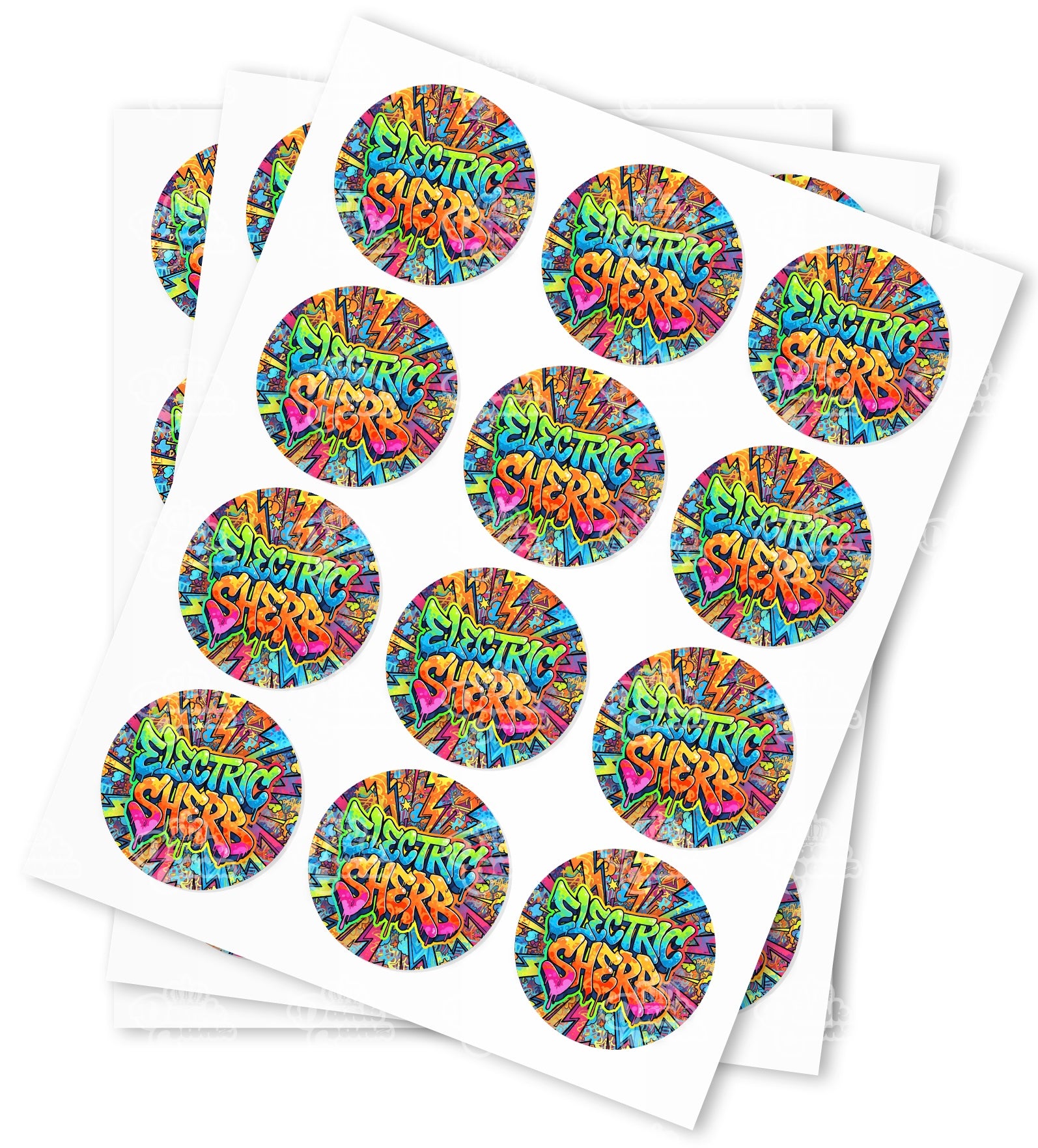 Electric Sherb Strain Stickers - DC Packaging Custom Cannabis Packaging