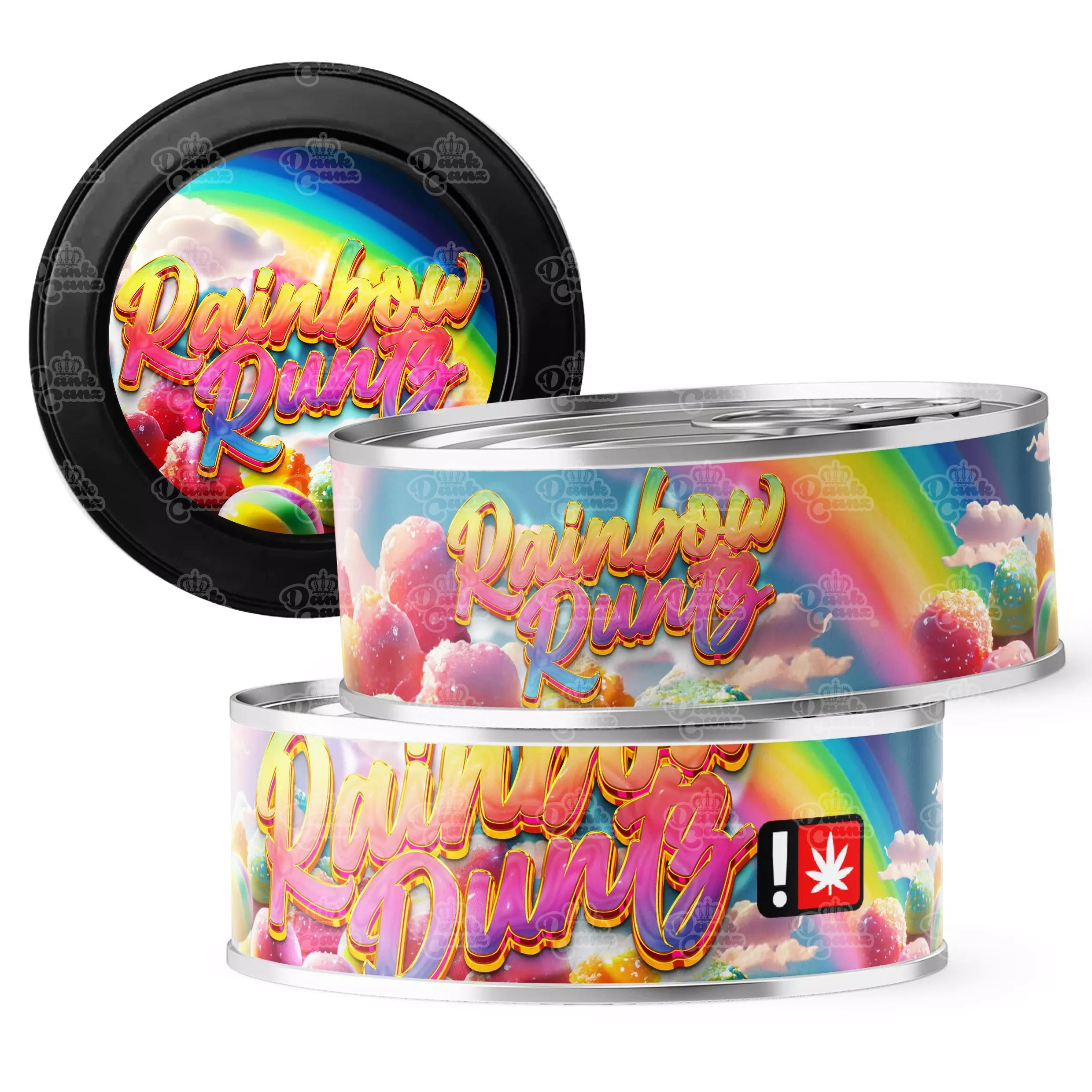 Rainbow Runtz 3.5g Self Seal Tins - DC Packaging Custom Cannabis Packaging