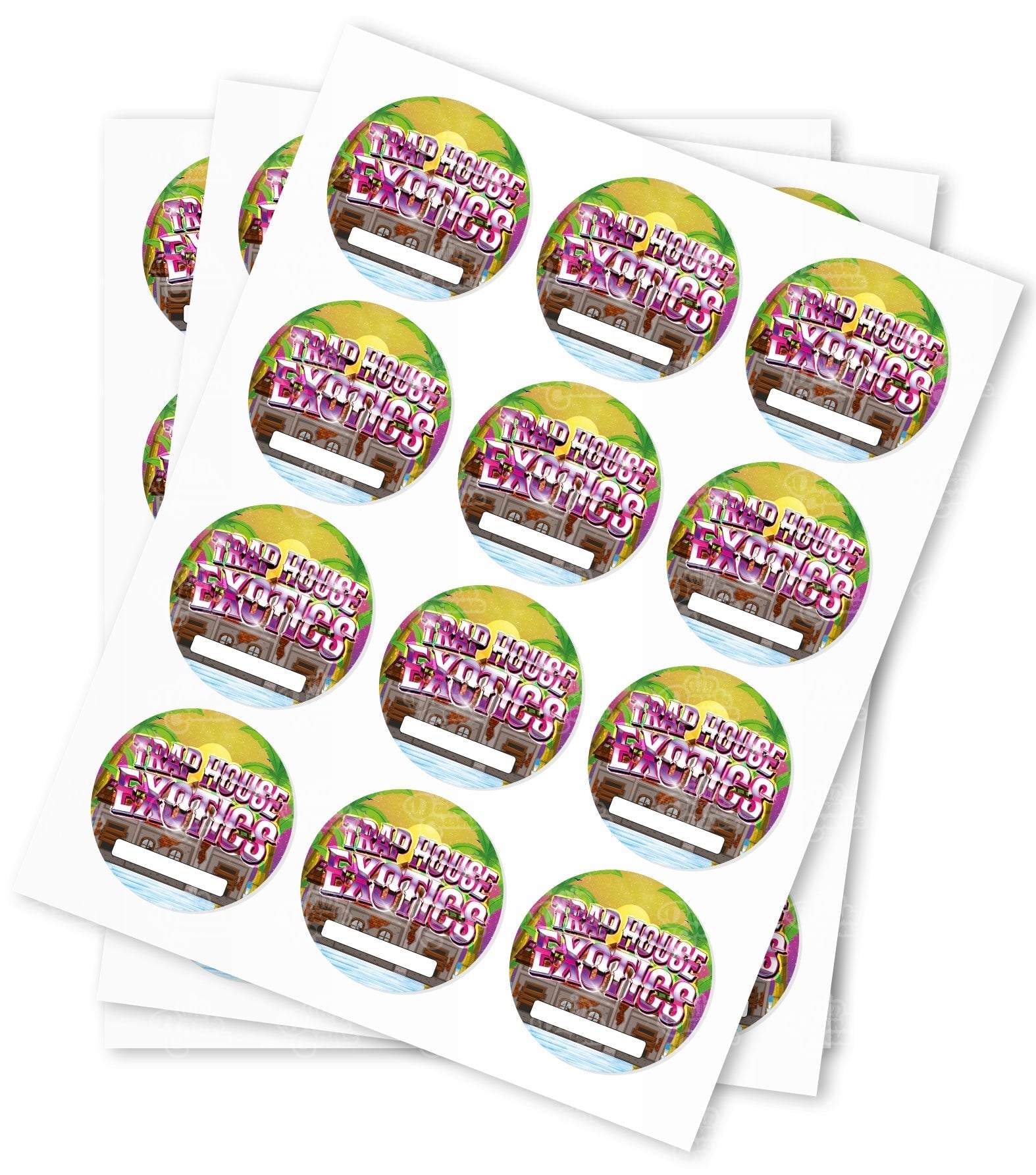 Trap House Exotics Strain Stickers - DC Packaging Custom Cannabis Packaging