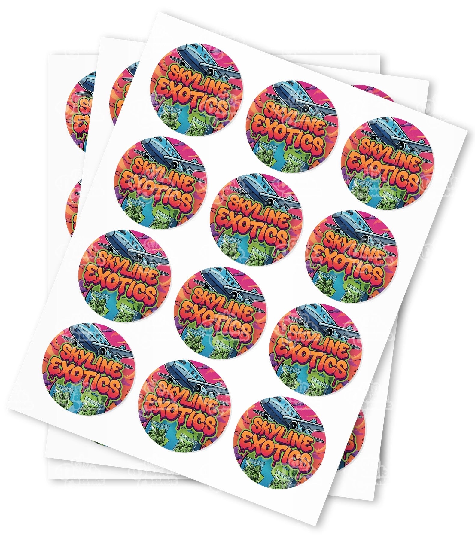 Skyline Exotics Strain Stickers - DC Packaging Custom Cannabis Packaging