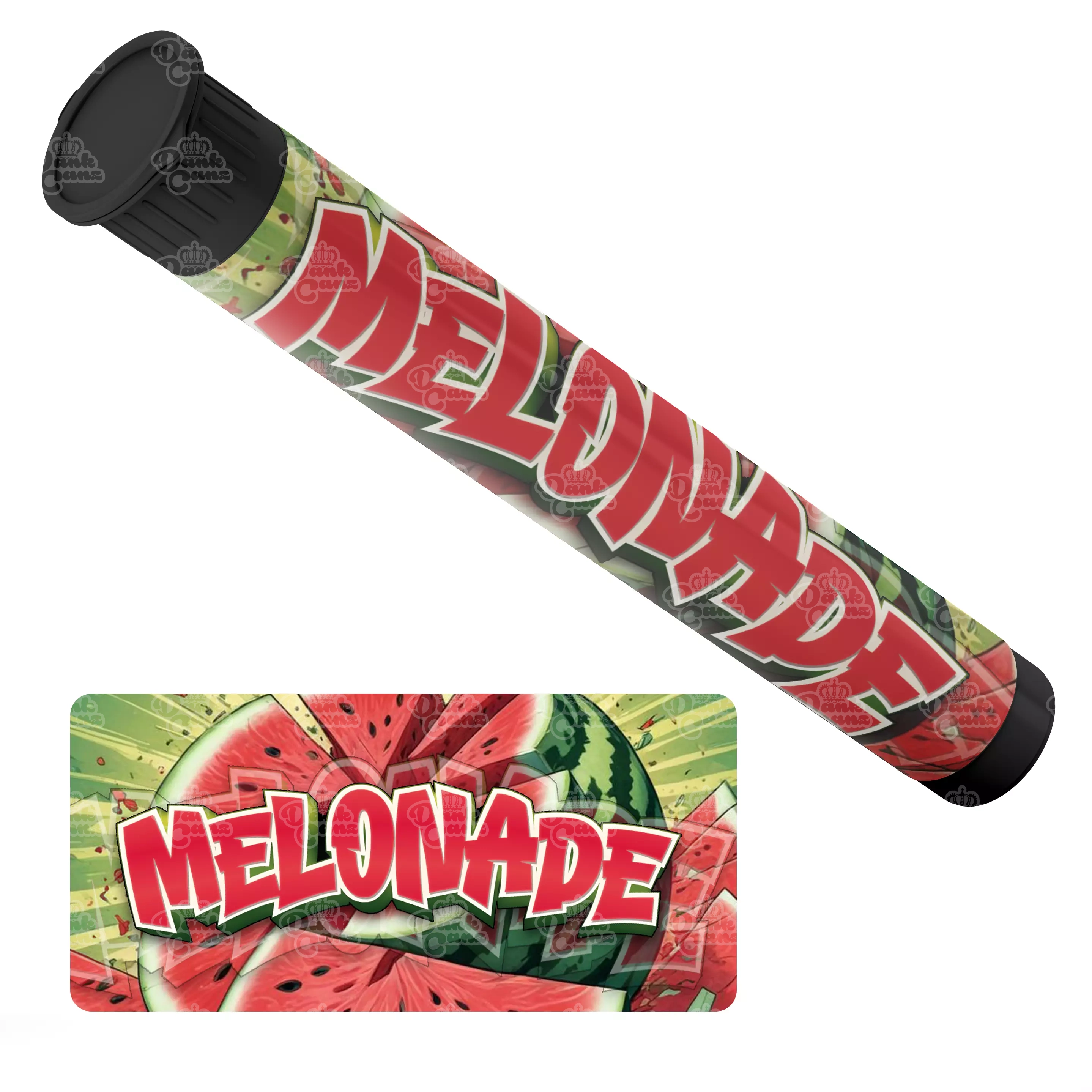 Melonade Pre Roll Tubes - Labelled - DC Packaging Custom Cannabis Packaging