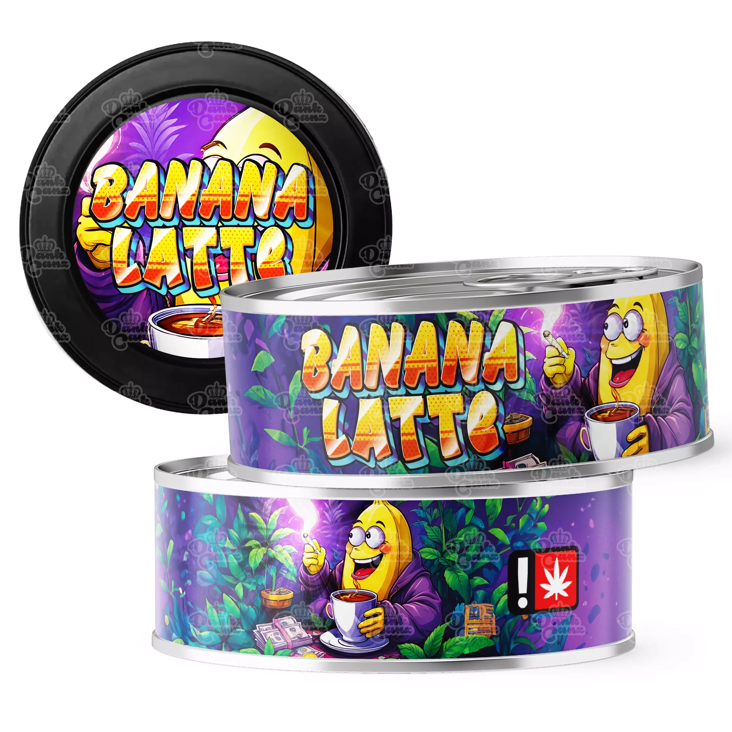 Banana Latte 3.5g Self Seal Tins - DC Packaging Custom Cannabis Packaging