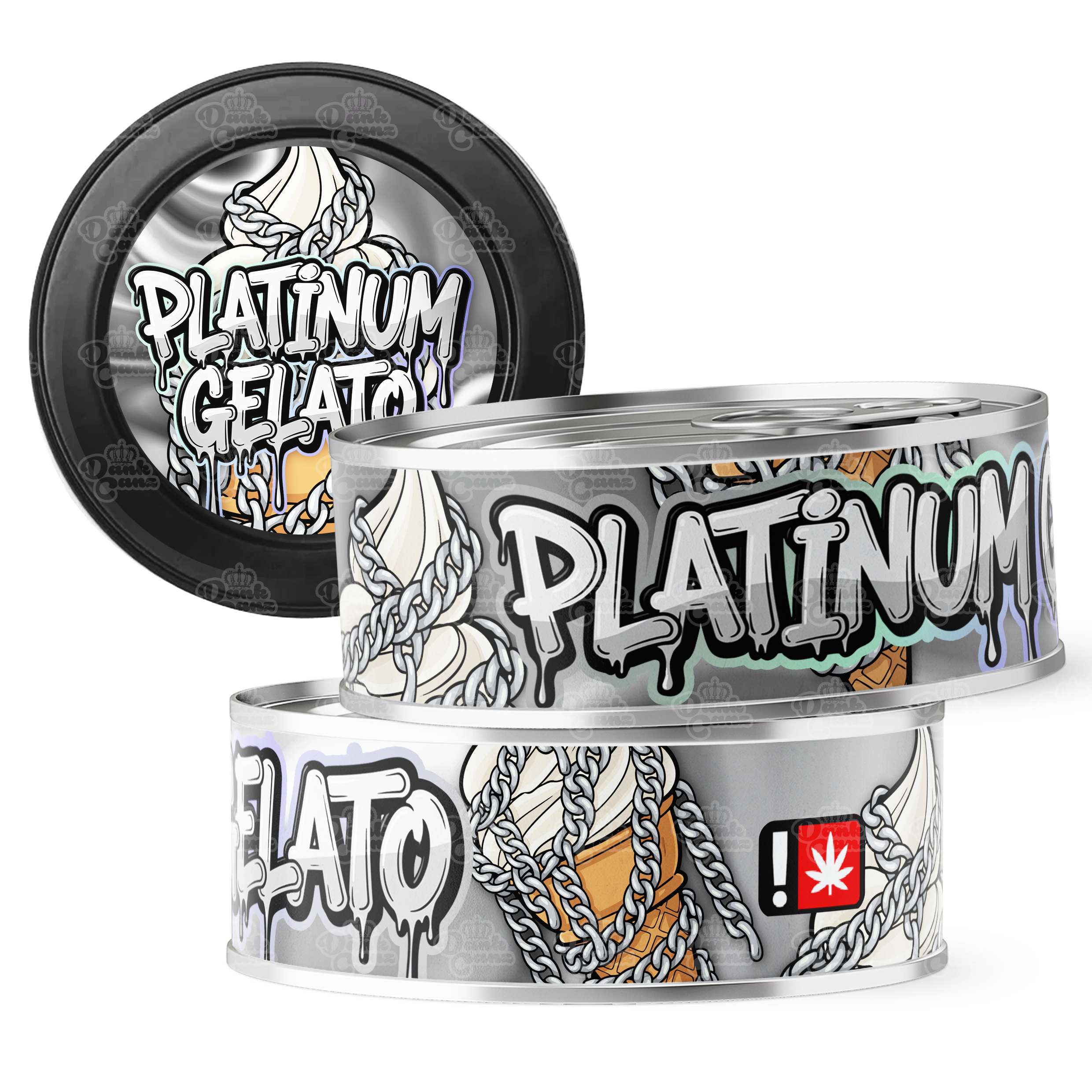 Platinum Gelato 3.5g Self Seal Tins - DC Packaging Custom Cannabis Packaging