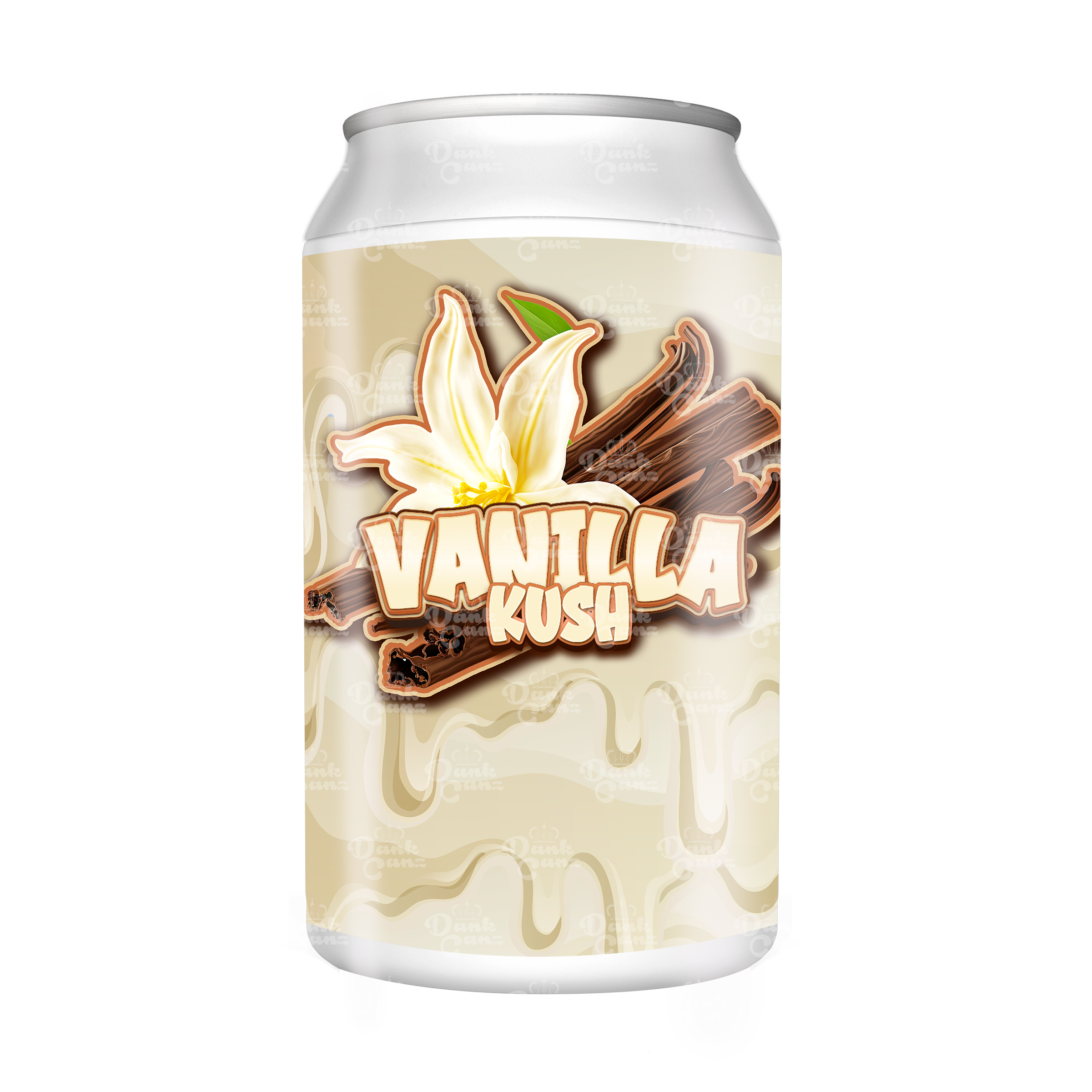 Vanilla Kush 3.5g Plastic Soda Cans - DC Packaging Custom Cannabis Packaging