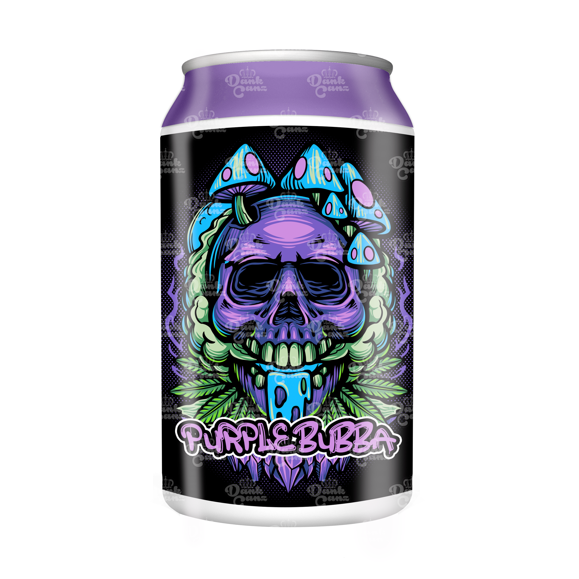 Purple Bubba 3.5g Plastic Soda Cans - DC Packaging Custom Cannabis Packaging