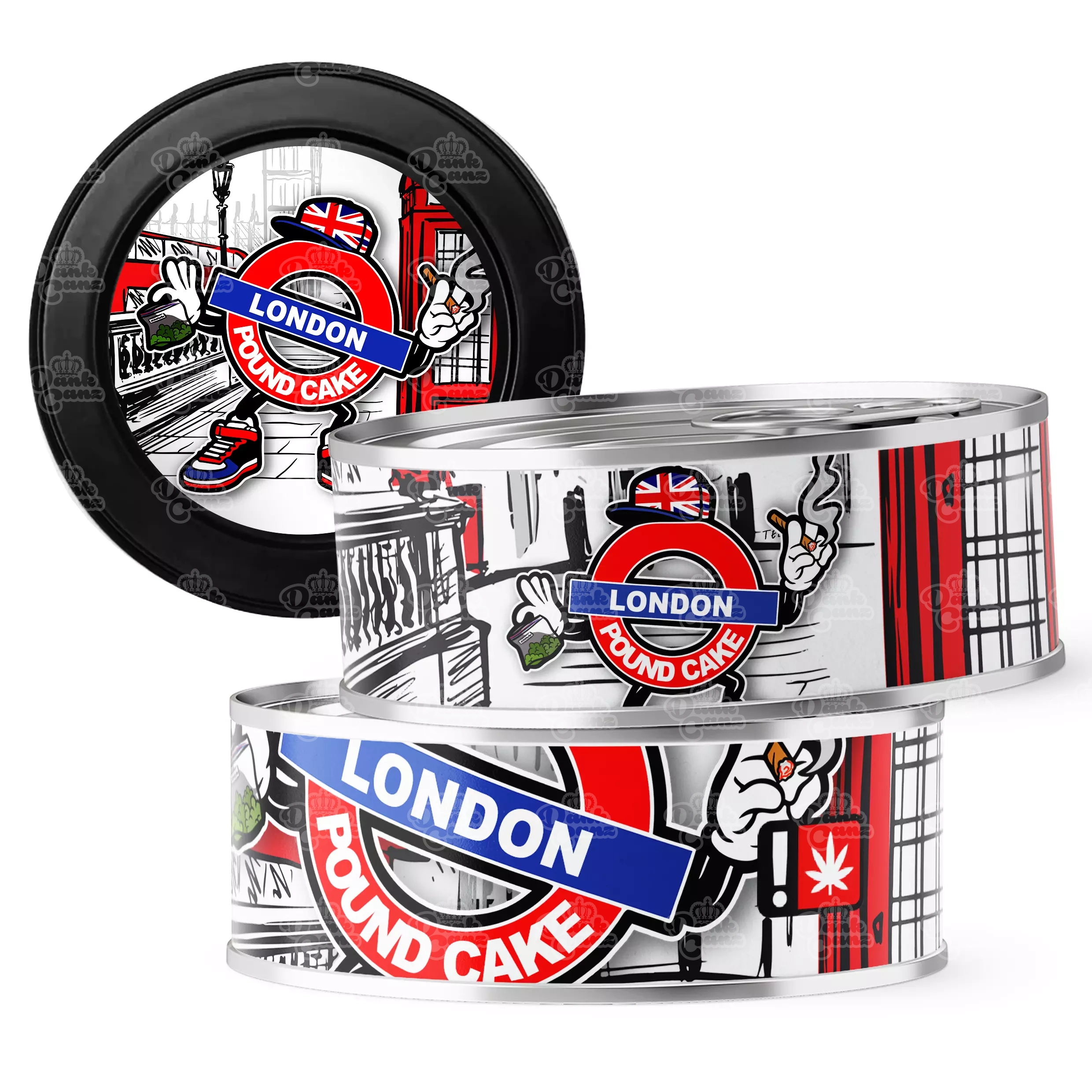 London Pound Cake 3.5g Self Seal Tins - DC Packaging Custom Cannabis Packaging