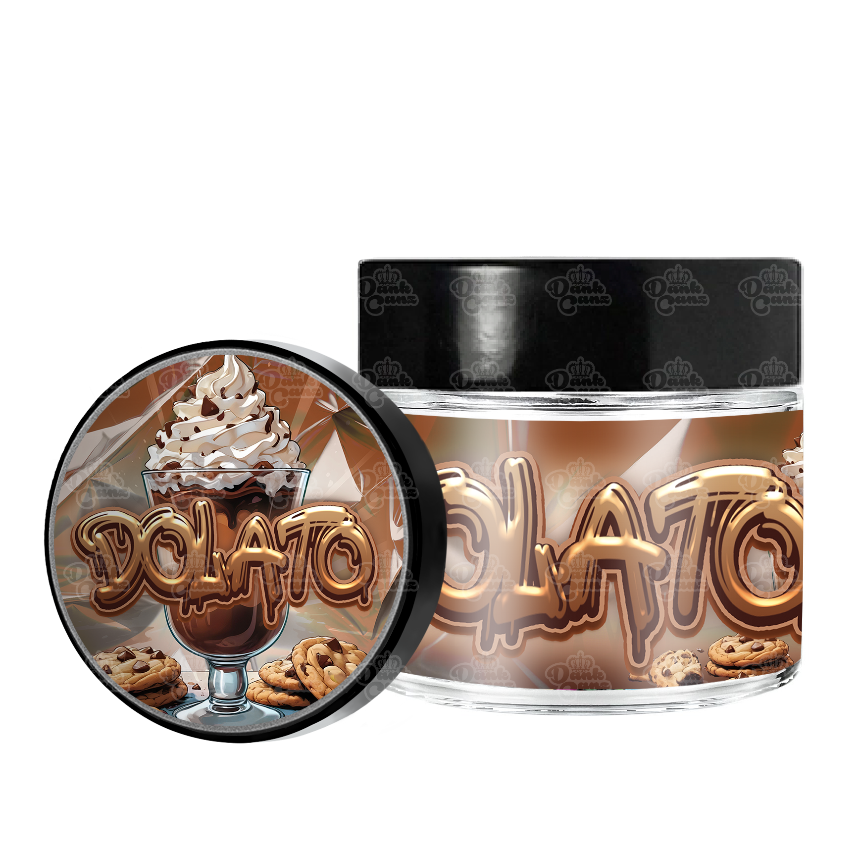 Dolato 3.5g/60ml Glass Jars - Labelled - DC Packaging Custom Cannabis Packaging