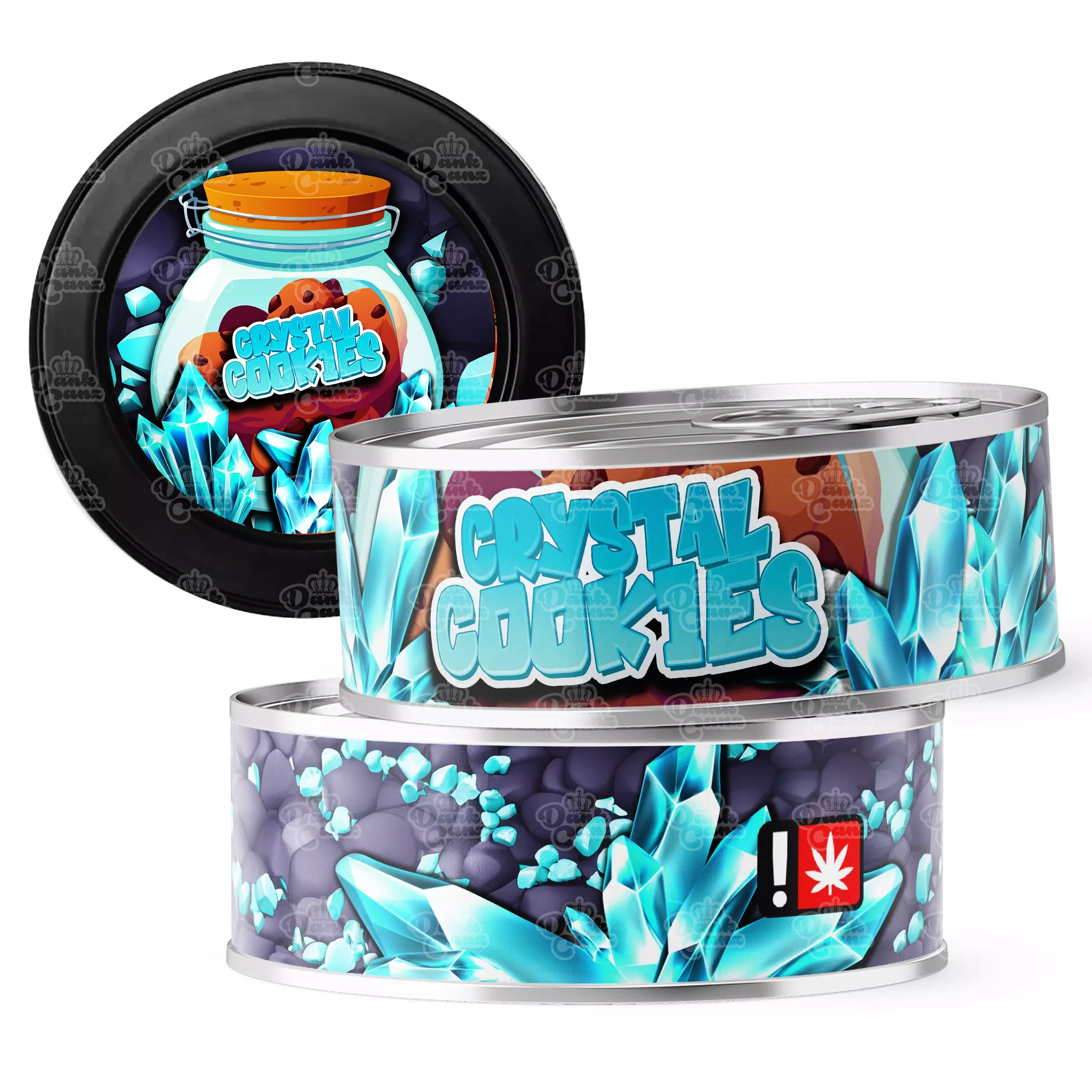 Crystal Cookies 3.5g Self Seal Tins - DC Packaging Custom Cannabis Packaging