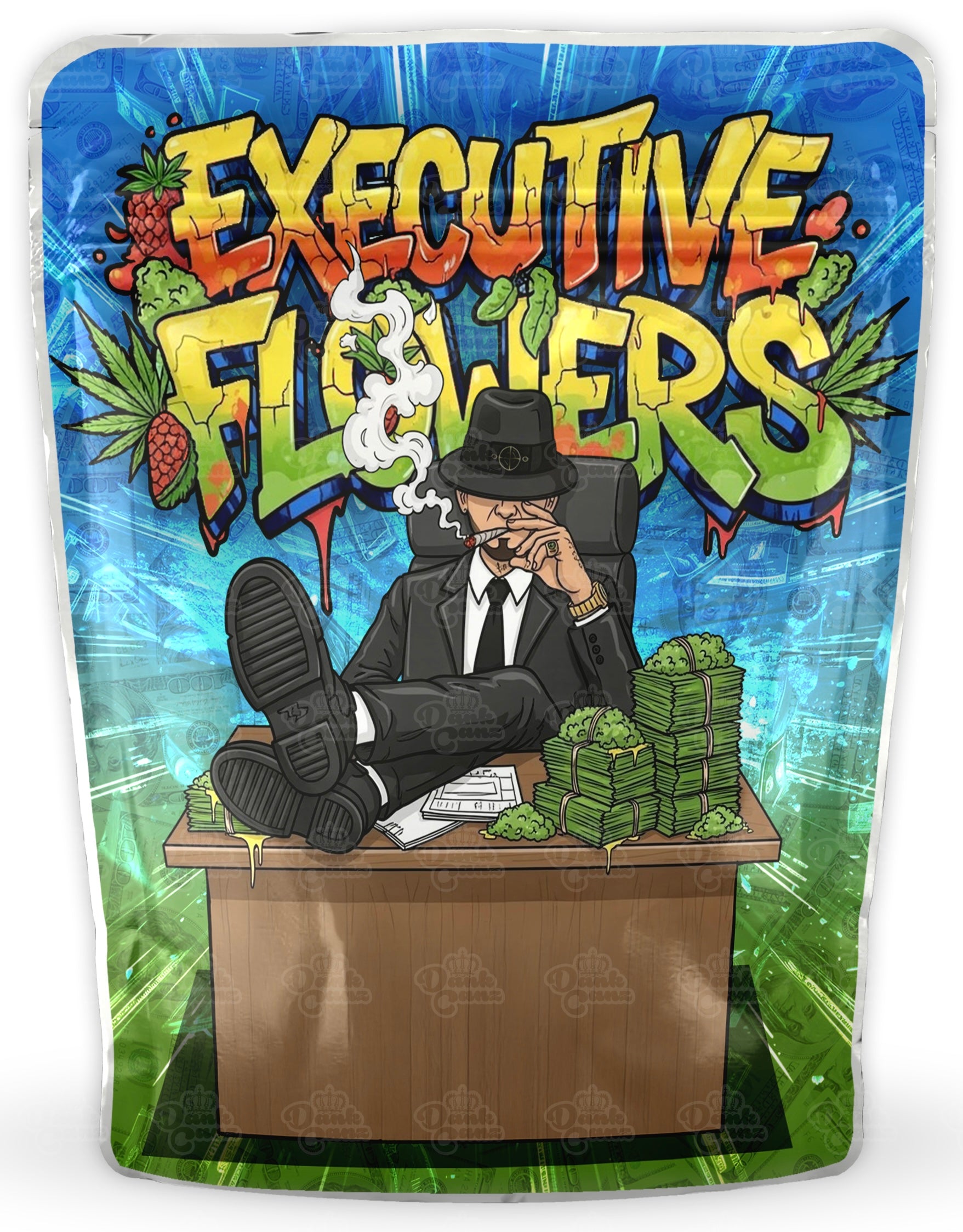 Executive Flowers Mylar Bags - DC Packaging Custom Cannabis Packaging