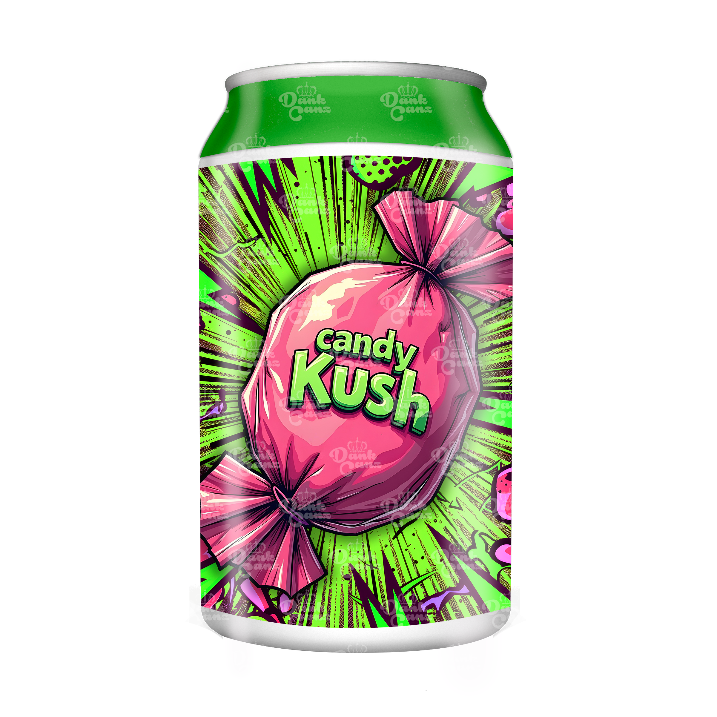 Candy Kush 3.5g Plastic Soda Cans - DC Packaging Custom Cannabis Packaging