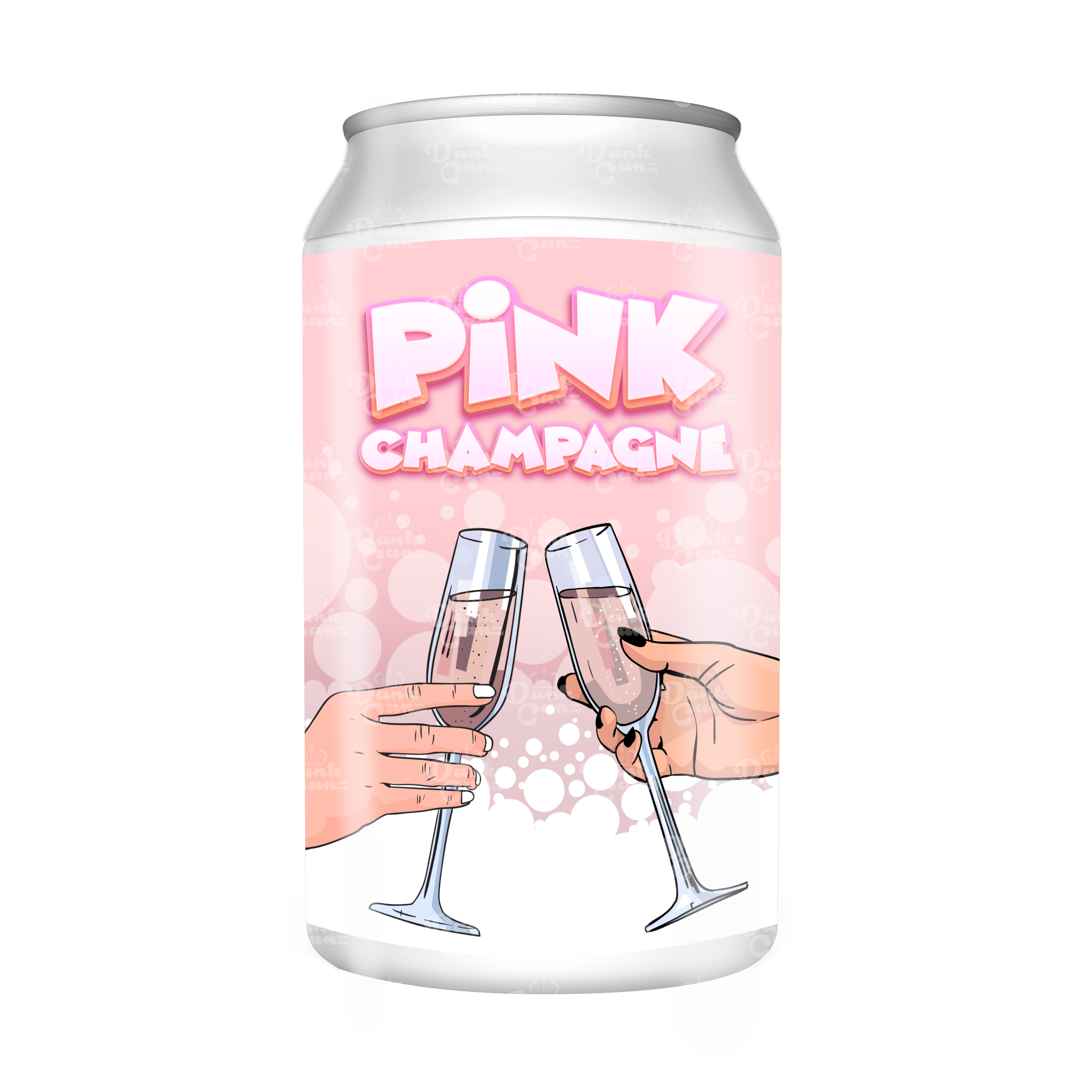Pink Champagne 3.5g Plastic Soda Cans - DC Packaging Custom Cannabis Packaging