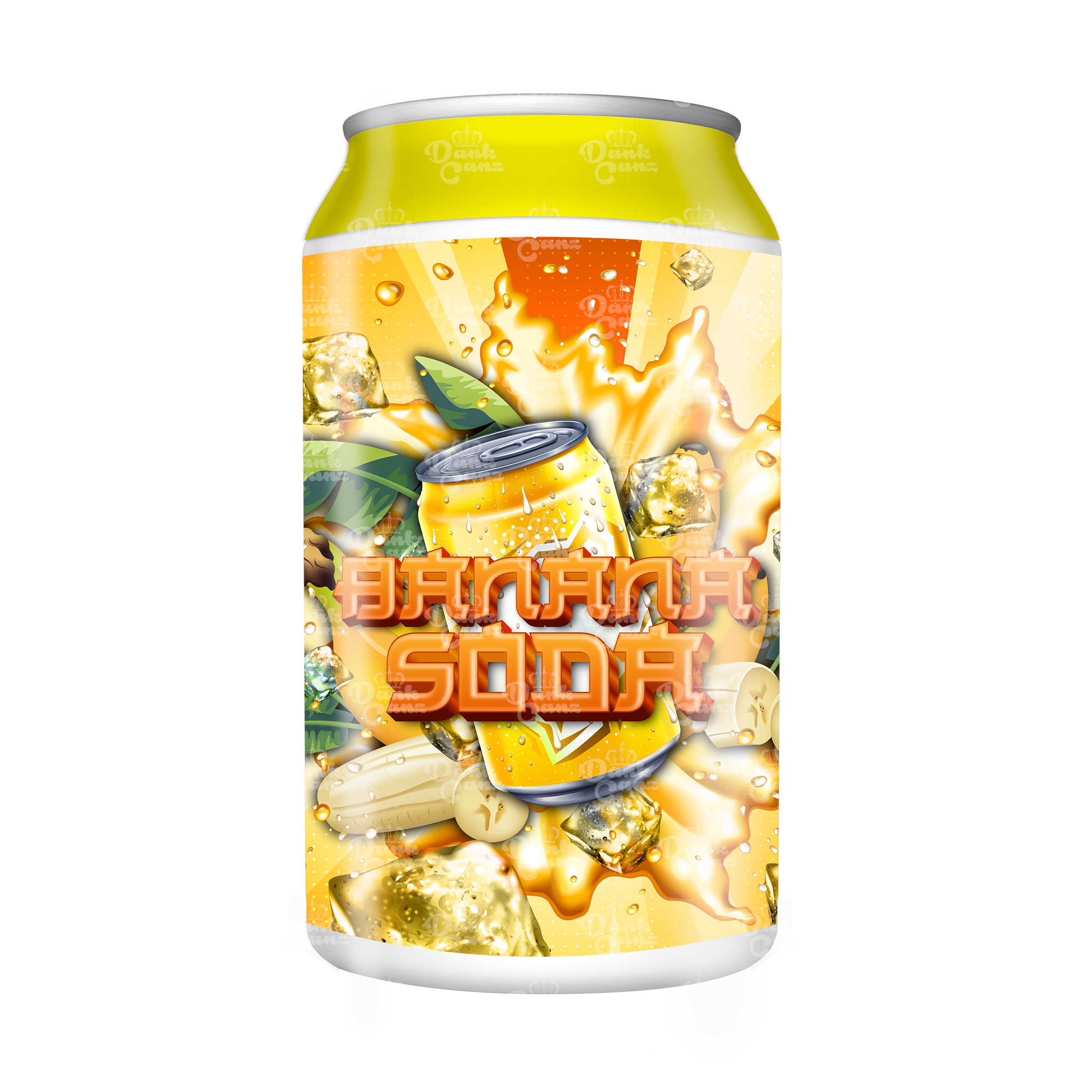Banana Soda 3.5g Plastic Soda Cans - DC Packaging Custom Cannabis Packaging