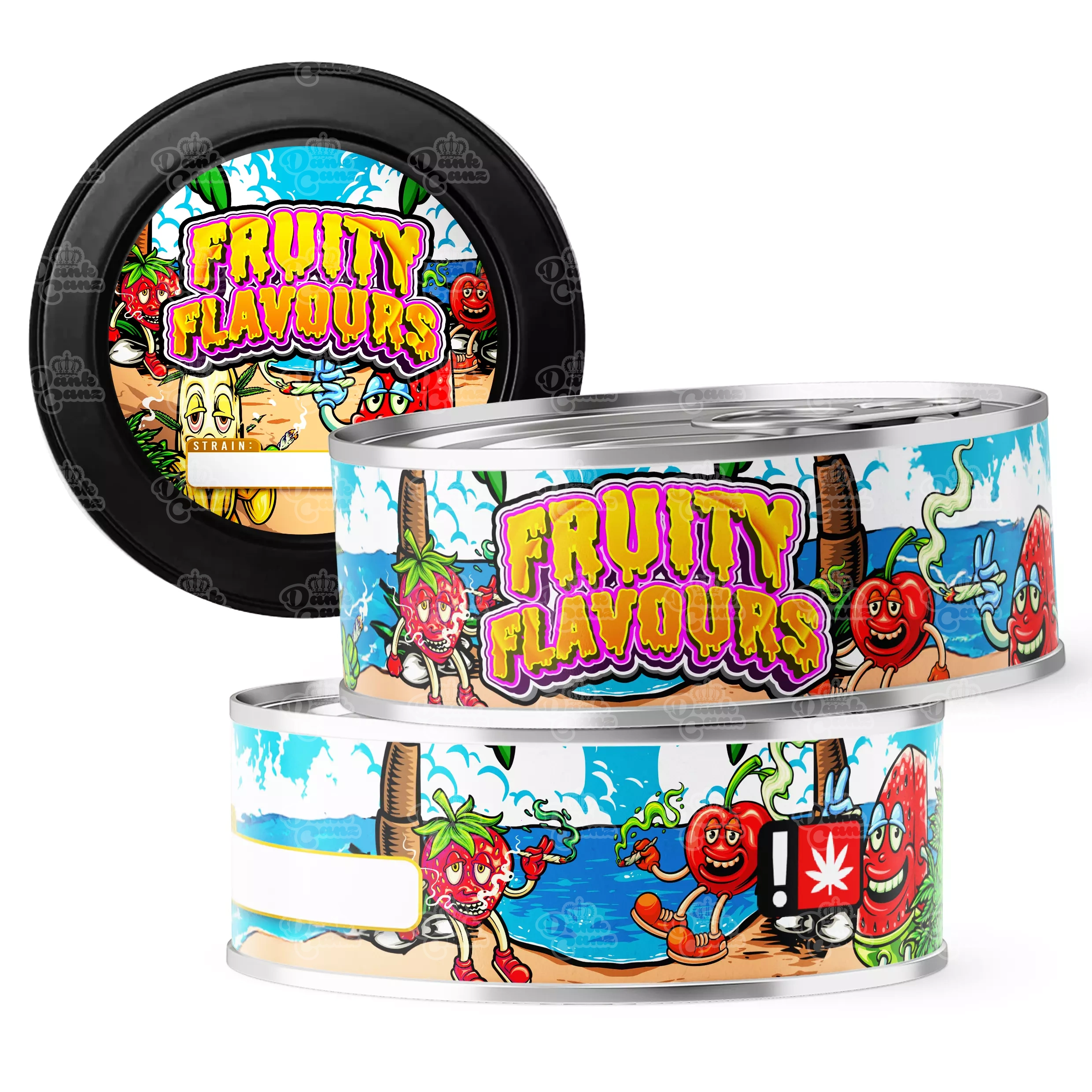 Fruity Flavours 3.5g Self Seal Tins - DC Packaging Custom Cannabis Packaging