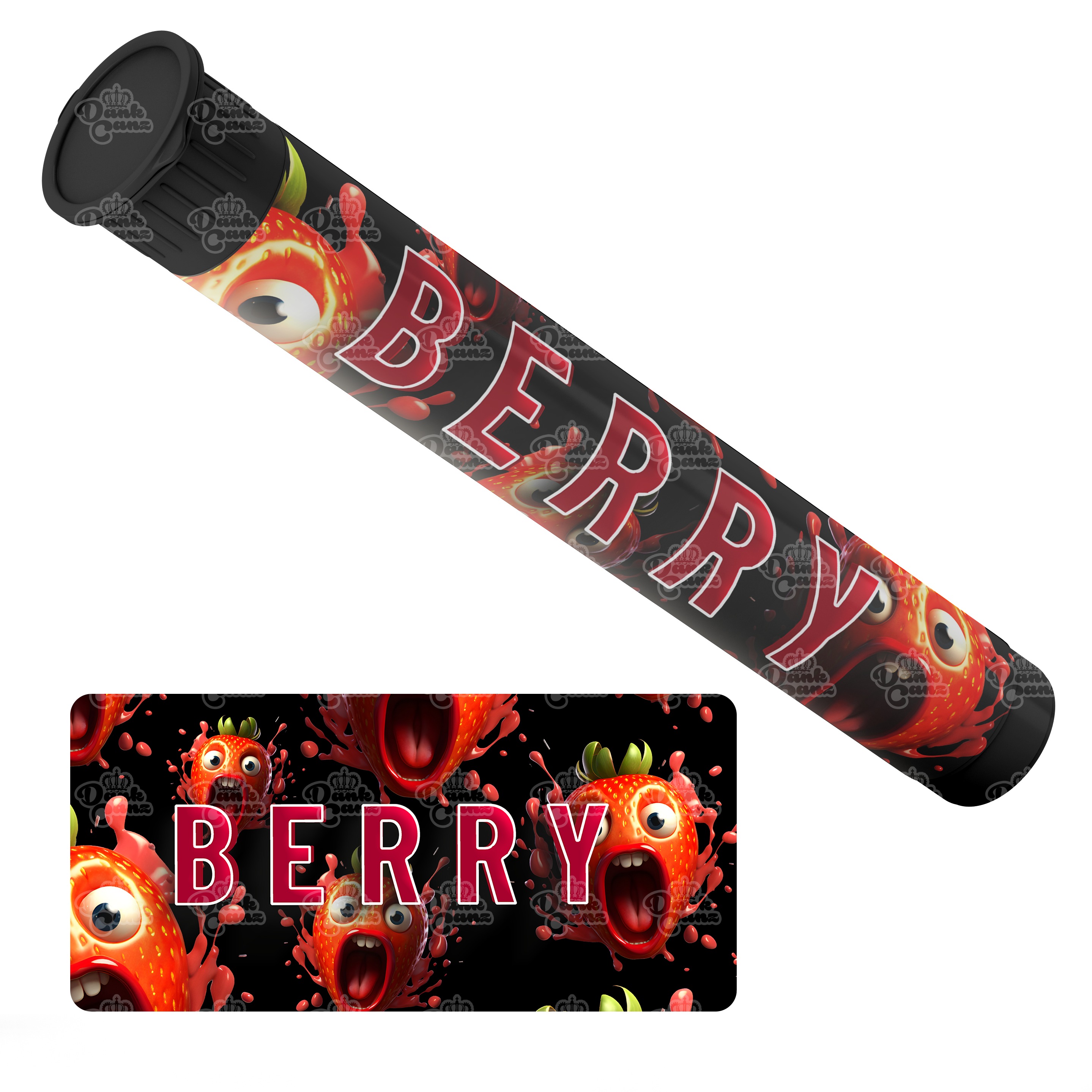 Berry Pre Roll Tubes - Labelled - DC Packaging Custom Cannabis Packaging