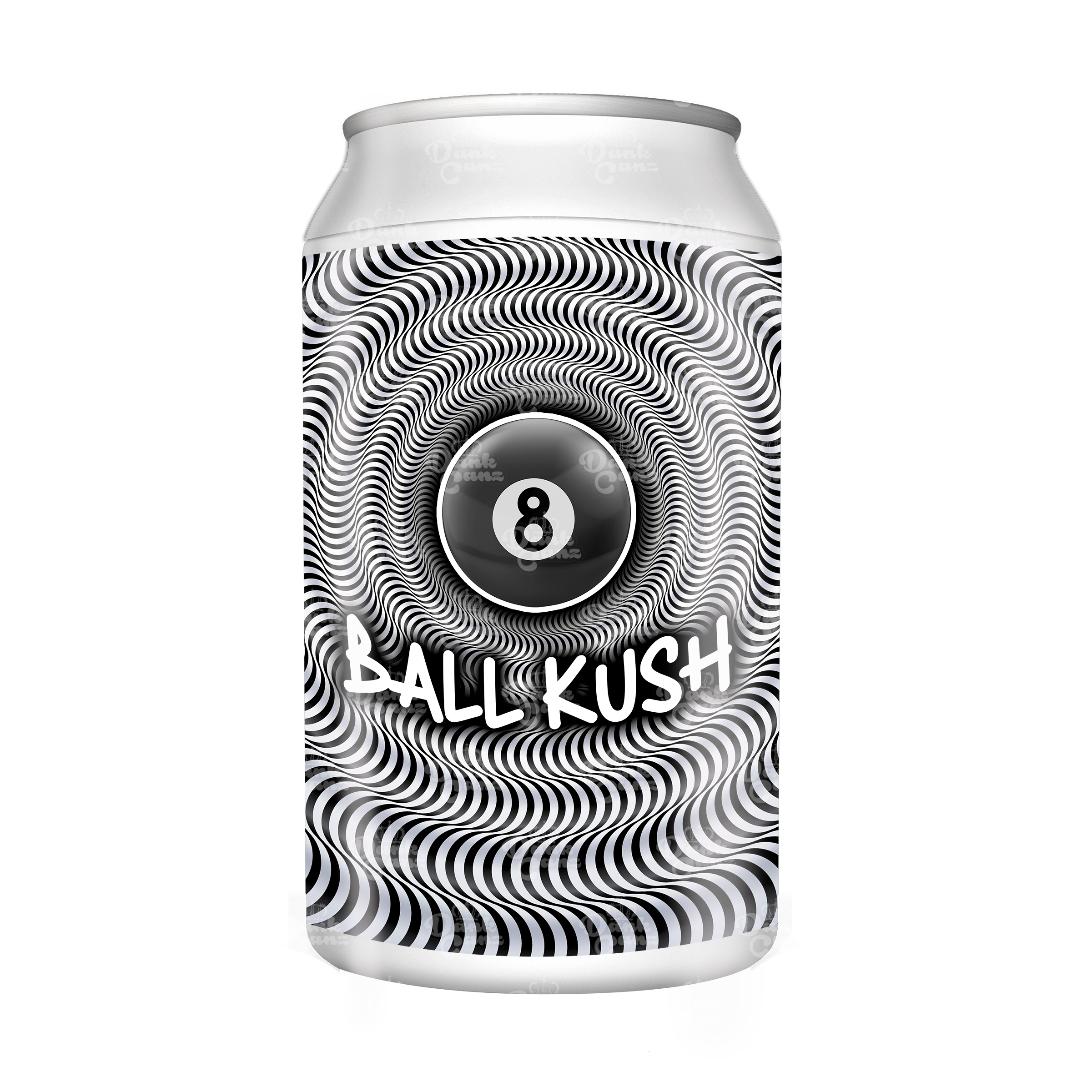 8 Ball Kush 3.5g Plastic Soda Cans - DC Packaging Custom Cannabis Packaging