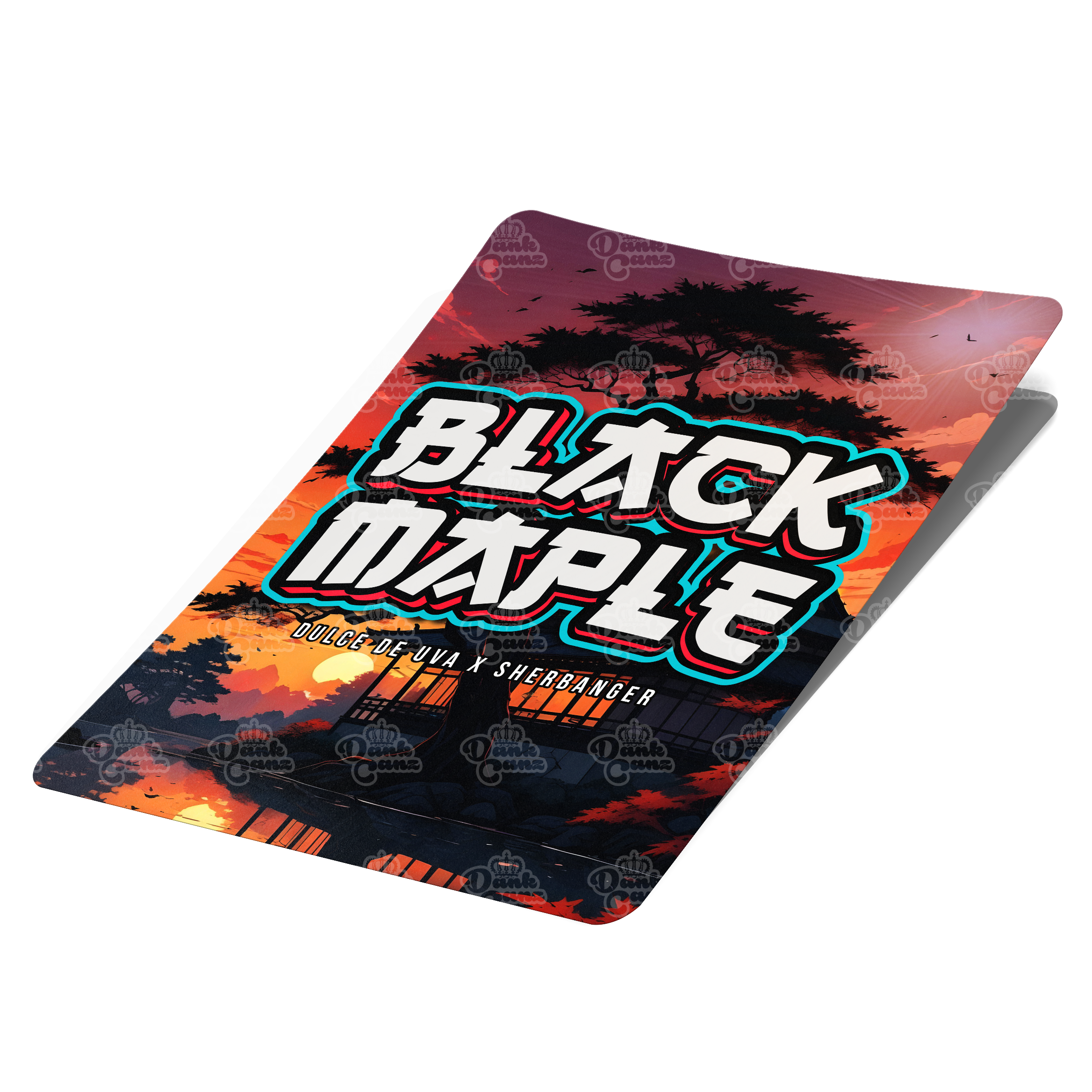 Black Maple Mylar Bag Labels - Labels only - DC Packaging Custom Cannabis Packaging