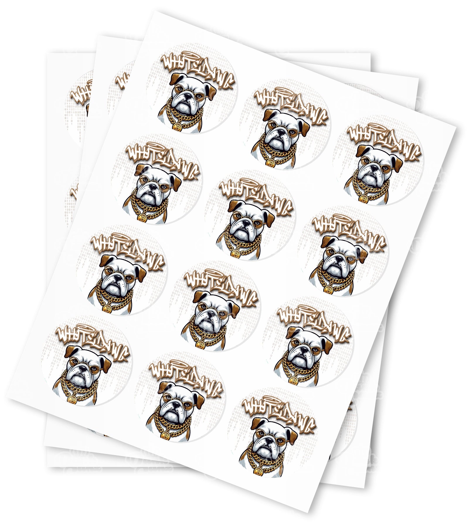 White Dawg Strain Stickers - DC Packaging Custom Cannabis Packaging