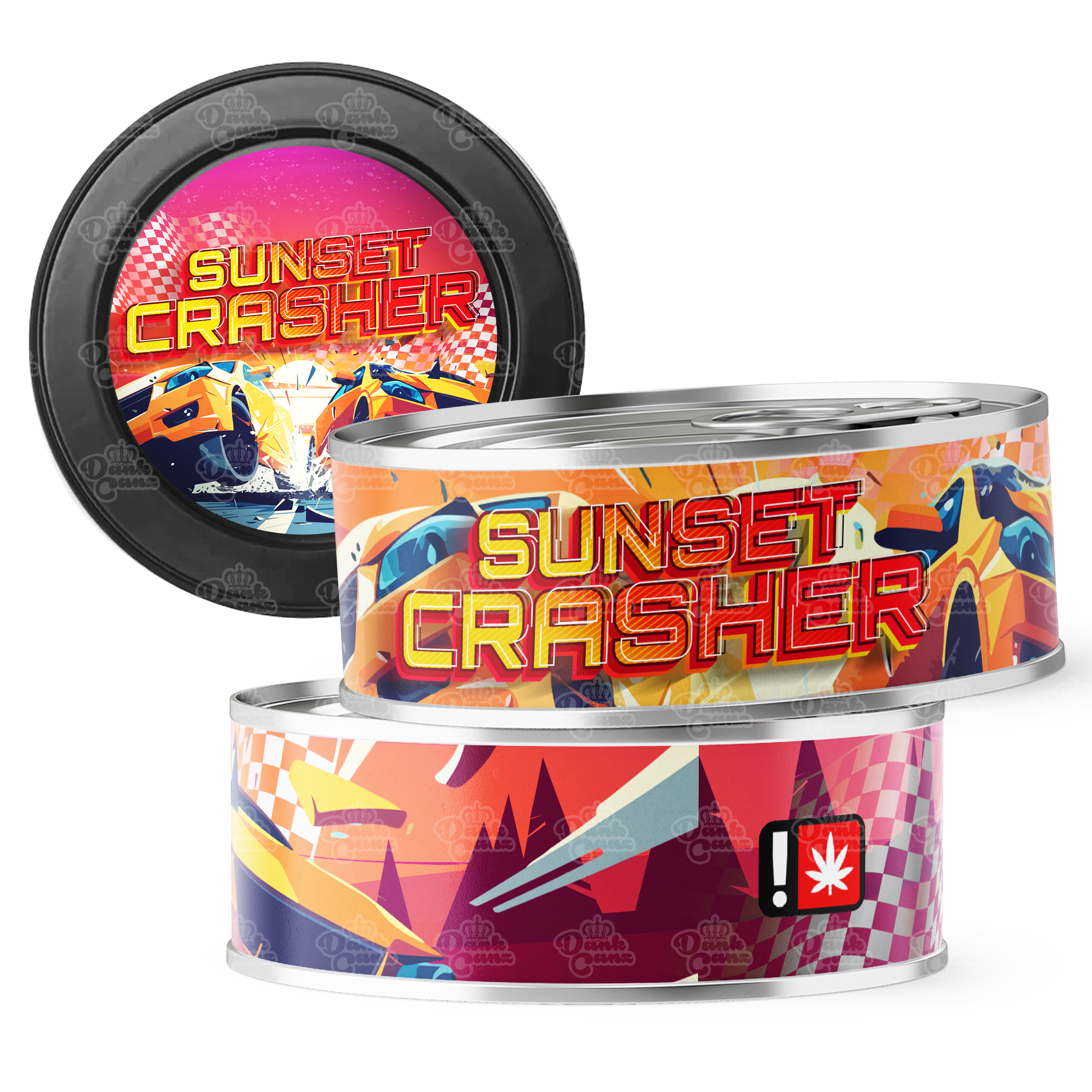 Sunset Crasher 3.5g Self Seal Tins - DC Packaging Custom Cannabis Packaging