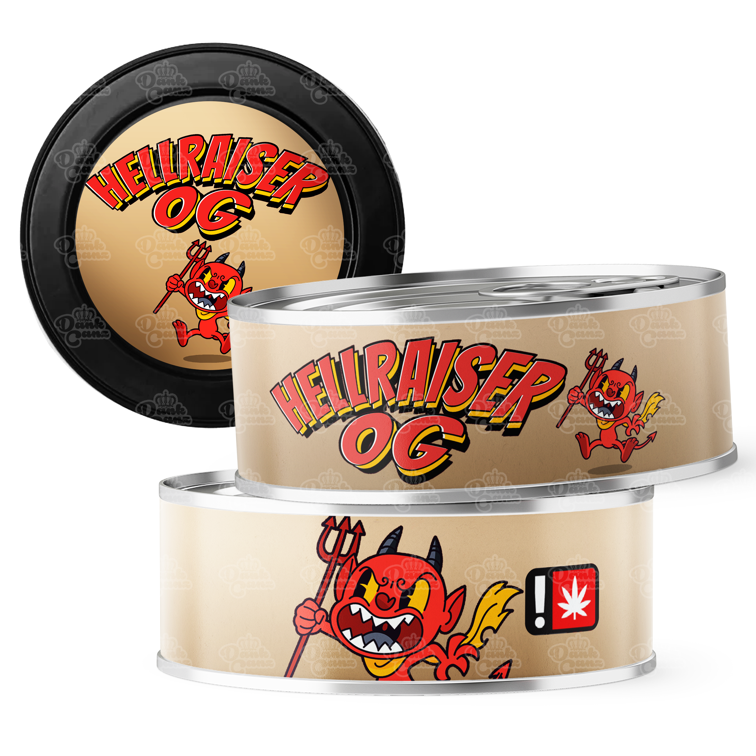Hell Raiser OG 3.5g Self Seal Tins - DC Packaging Custom Cannabis Packaging