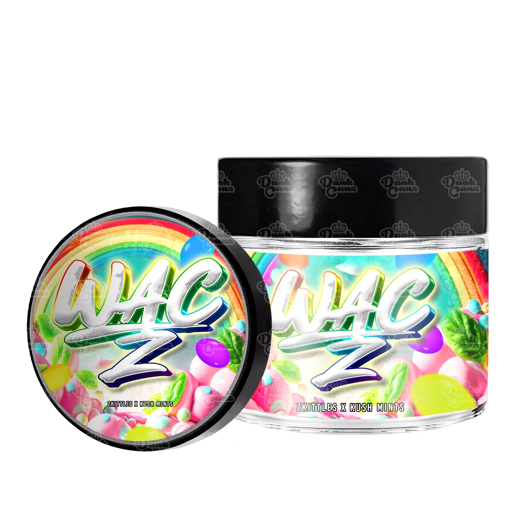 WAC Z 3.5g/60ml Glass Jars - Labelled - DC Packaging Custom Cannabis Packaging
