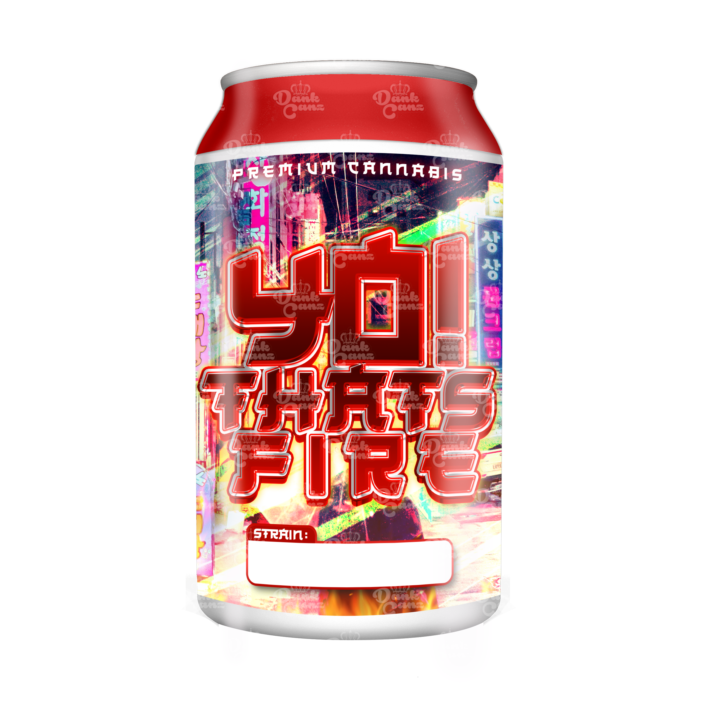 Yo Thats Fire 3.5g Plastic Soda Cans - DC Packaging Custom Cannabis Packaging