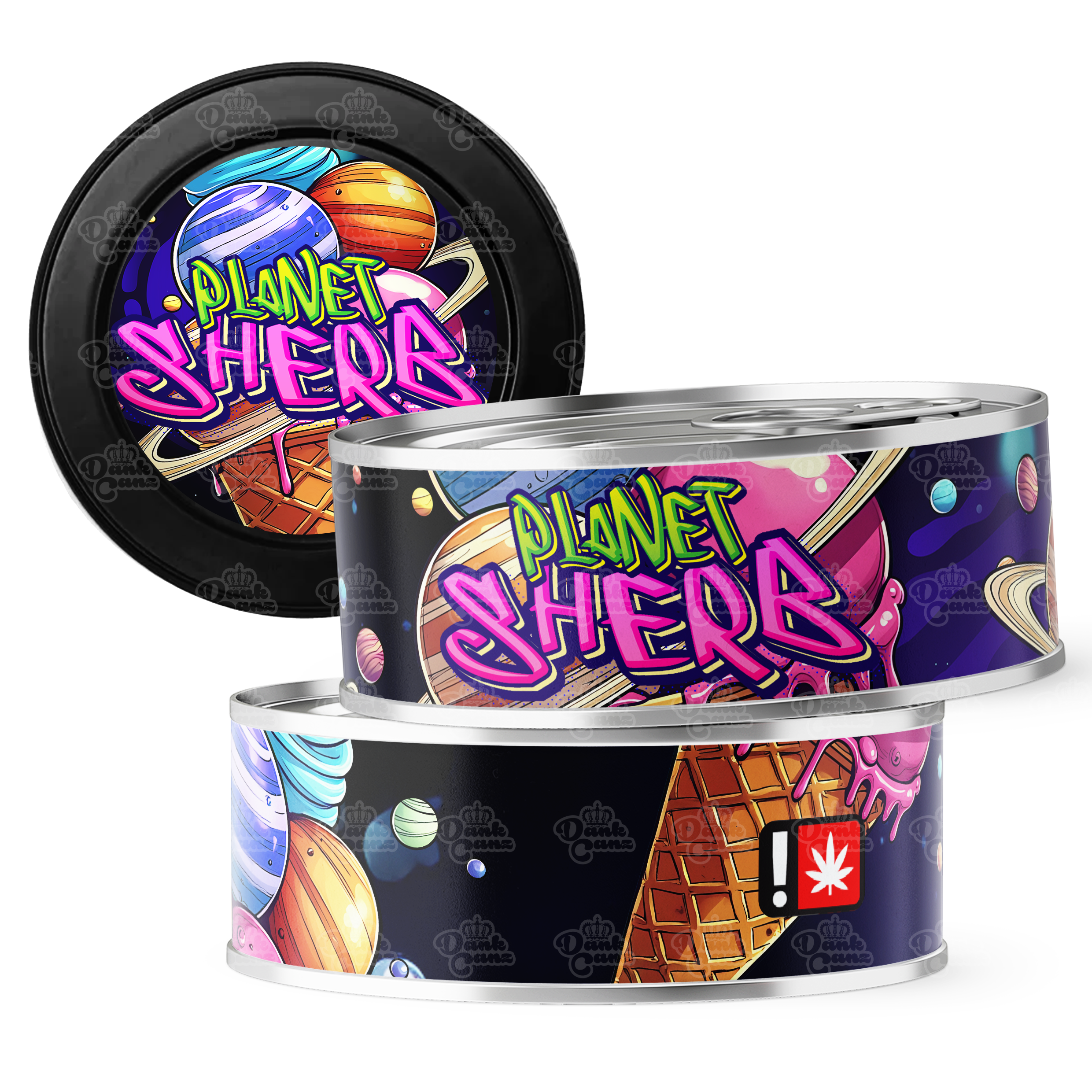 Planet Sherb 3.5g Self Seal Tins - DC Packaging Custom Cannabis Packaging