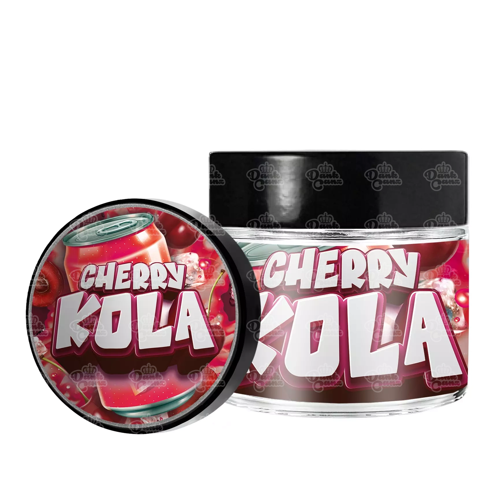 Cherry Kola 3.5g/60ml Glass Jars - Labelled - DC Packaging Custom Cannabis Packaging