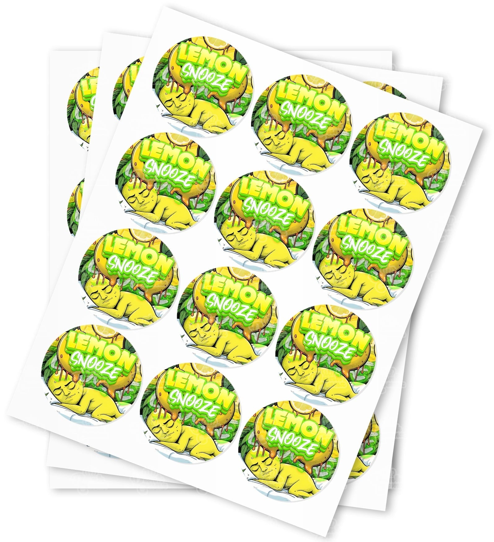 Lemon Snooze Strain Stickers - DC Packaging Custom Cannabis Packaging