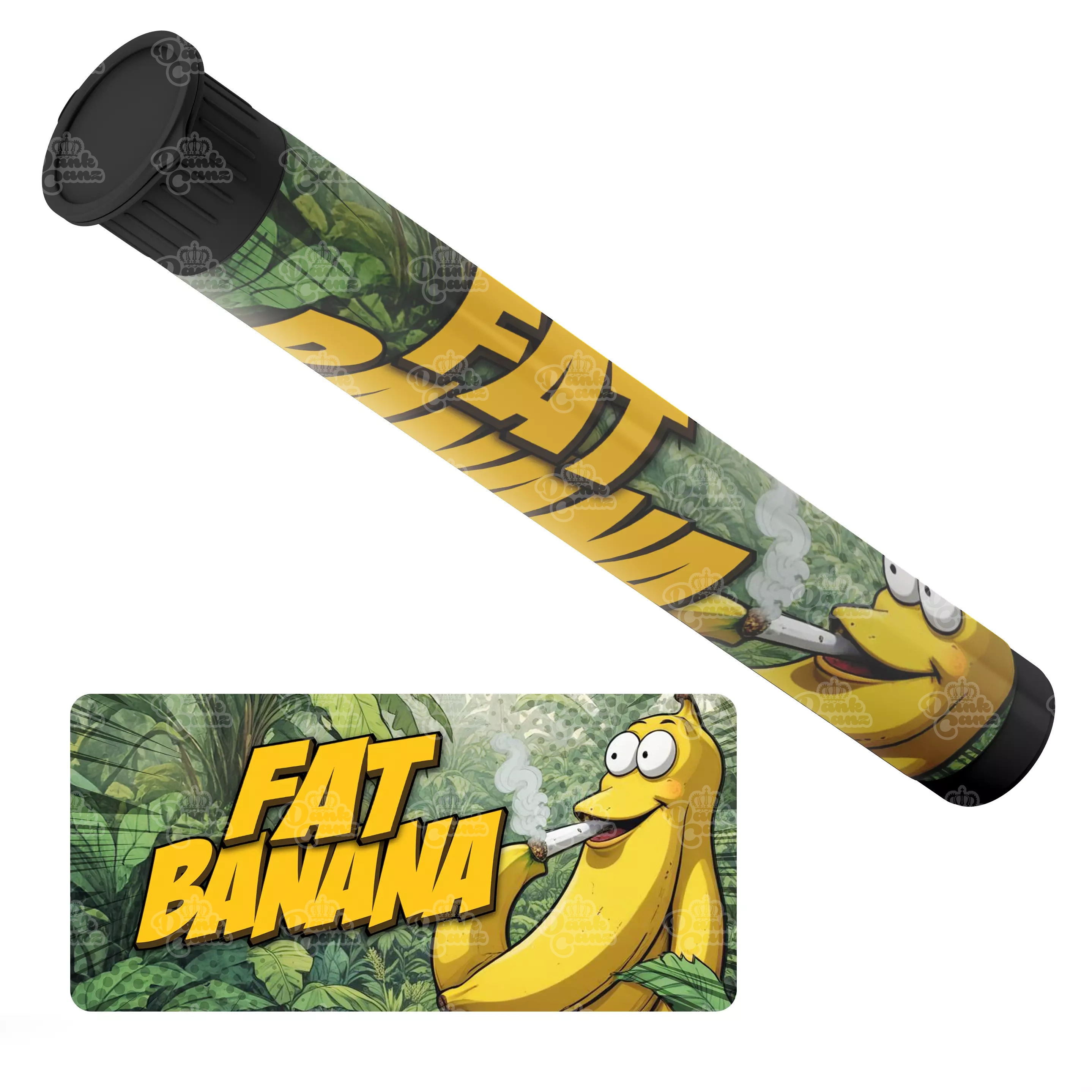 Fat Banana Pre Roll Tubes - Labelled - DC Packaging Custom Cannabis Packaging