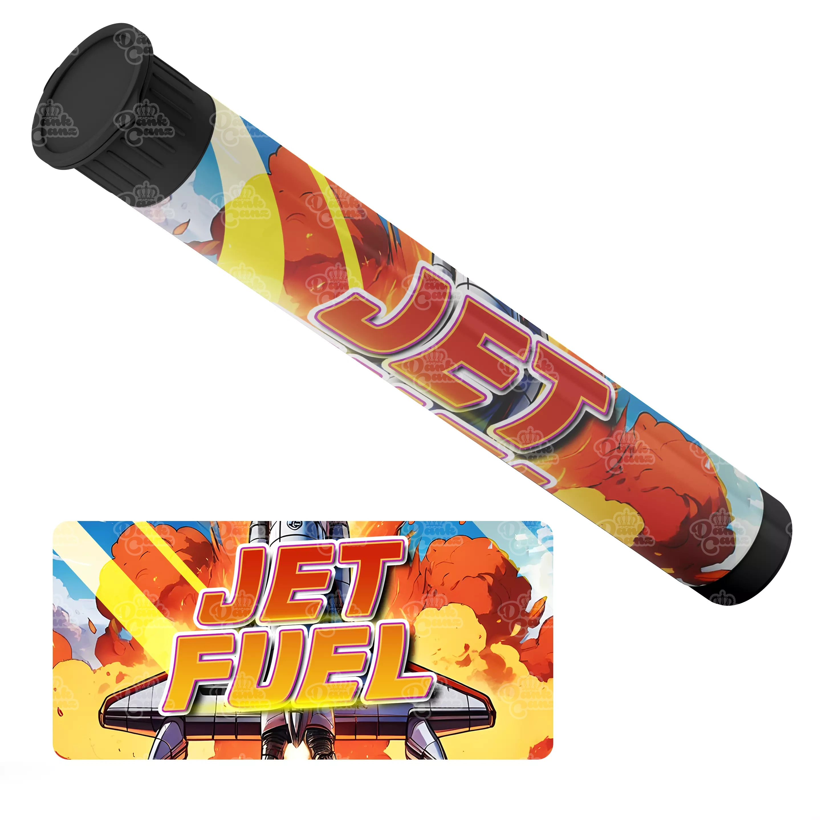 Jet Fuel Pre Roll Tubes - Labelled - DC Packaging Custom Cannabis Packaging