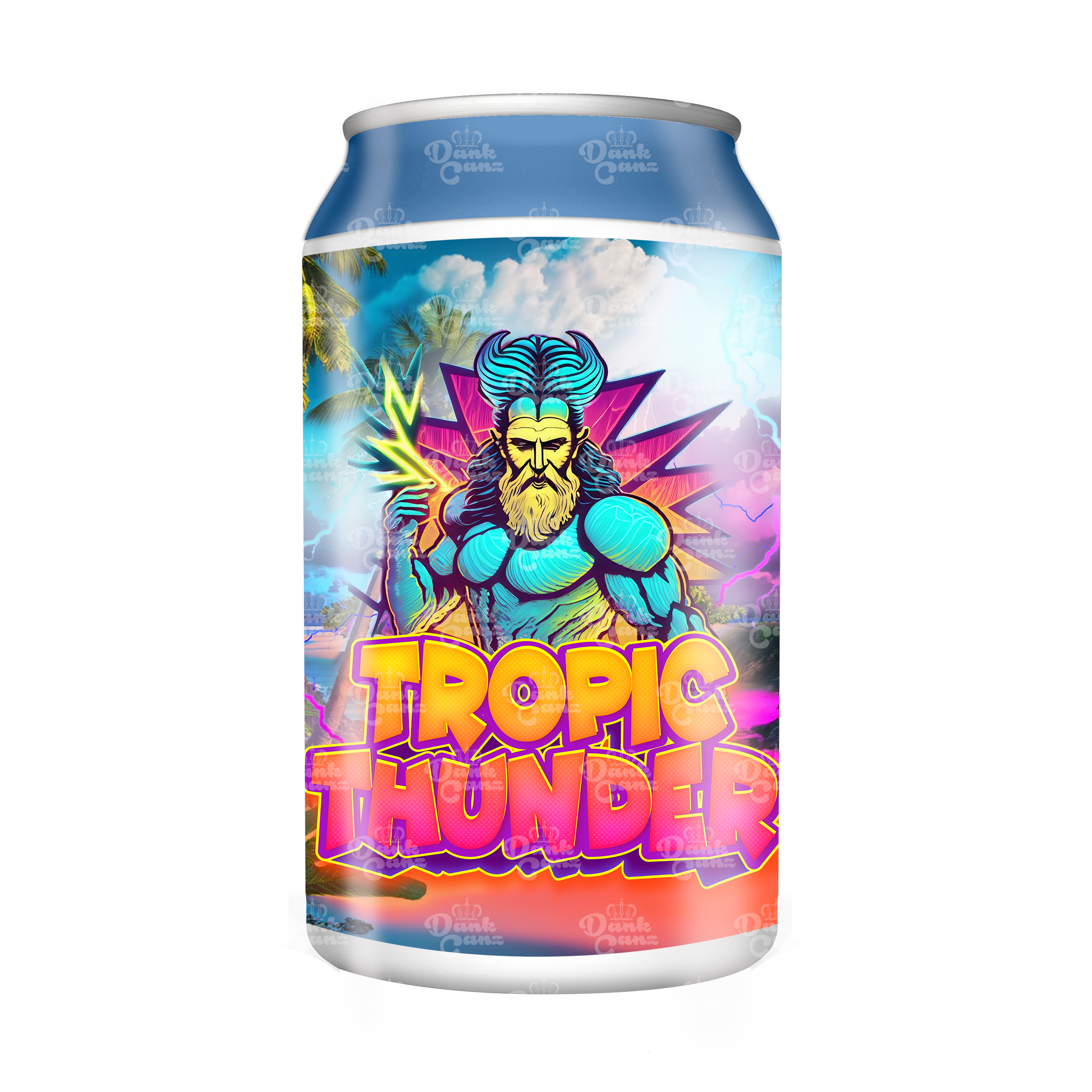Tropic Thunder 3.5g Plastic Soda Cans - DC Packaging Custom Cannabis Packaging