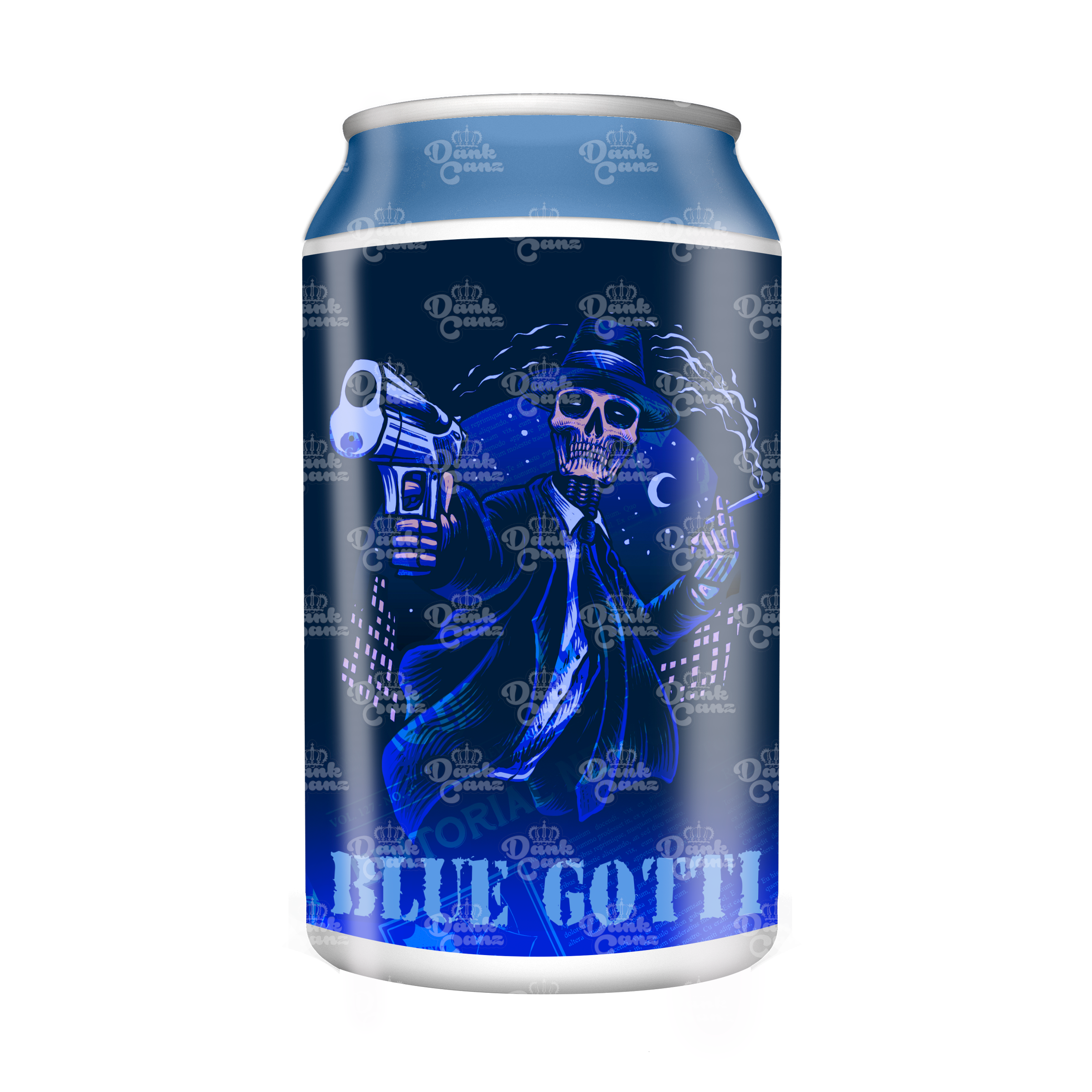 Blue Gotti 3.5g Plastic Soda Cans - DC Packaging Custom Cannabis Packaging