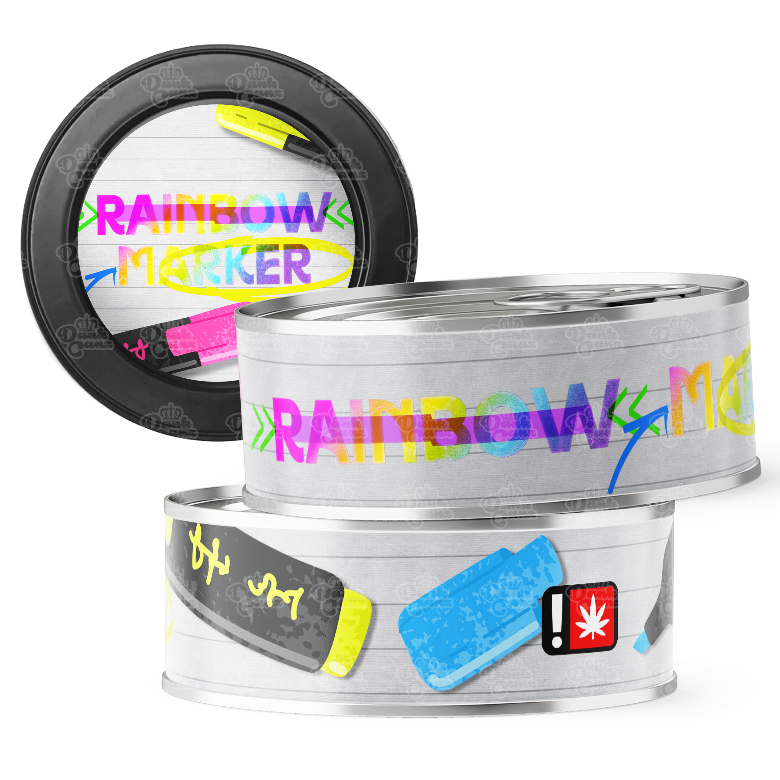 Rainbow Marker 3.5g Self Seal Tins - DC Packaging Custom Cannabis Packaging